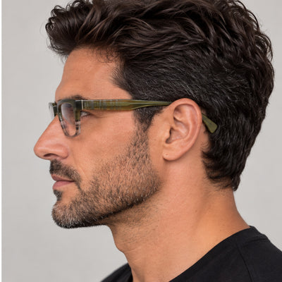 משקפי ראייה Paul Smith דגם Metcalf לגברים 50 מ״מ בצבע ירוק זית שקוף