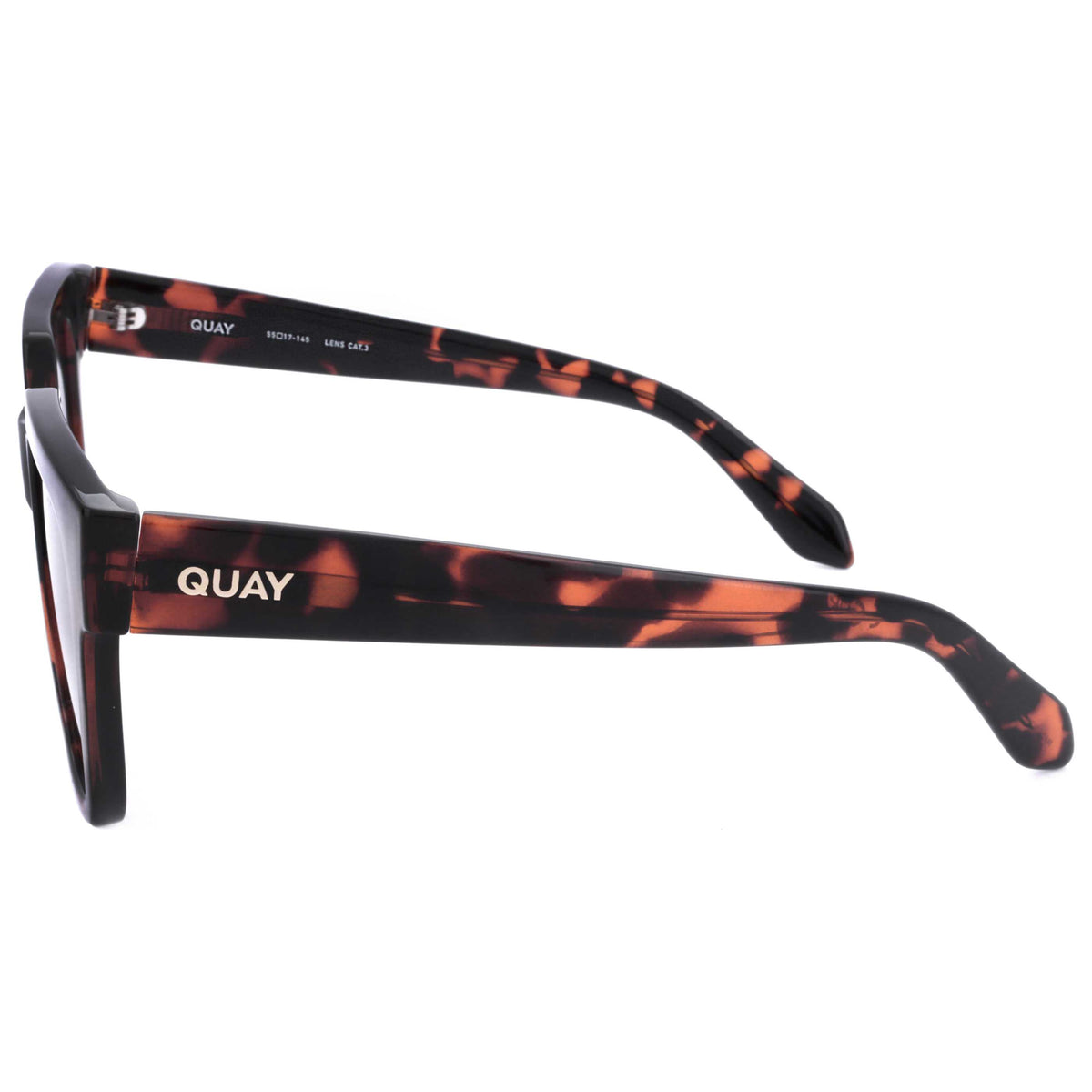 משקפי שמש Quay לנשים 46 מ״מ בצבע דוגמת שריון צב