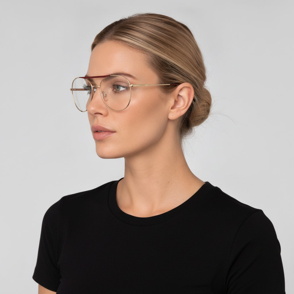 Polaroid Unisex 55 mm Gold Pink Eyeglasses PLDD513-EYR-55
