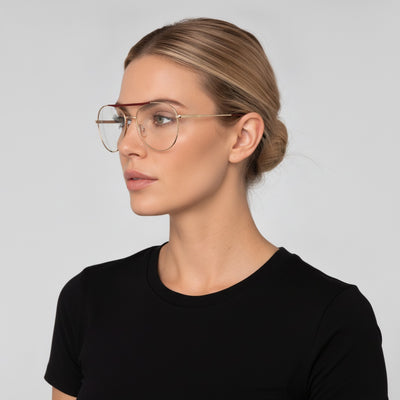 Polaroid Unisex 55 mm Gold Pink Eyeglasses PLDD513-EYR-55