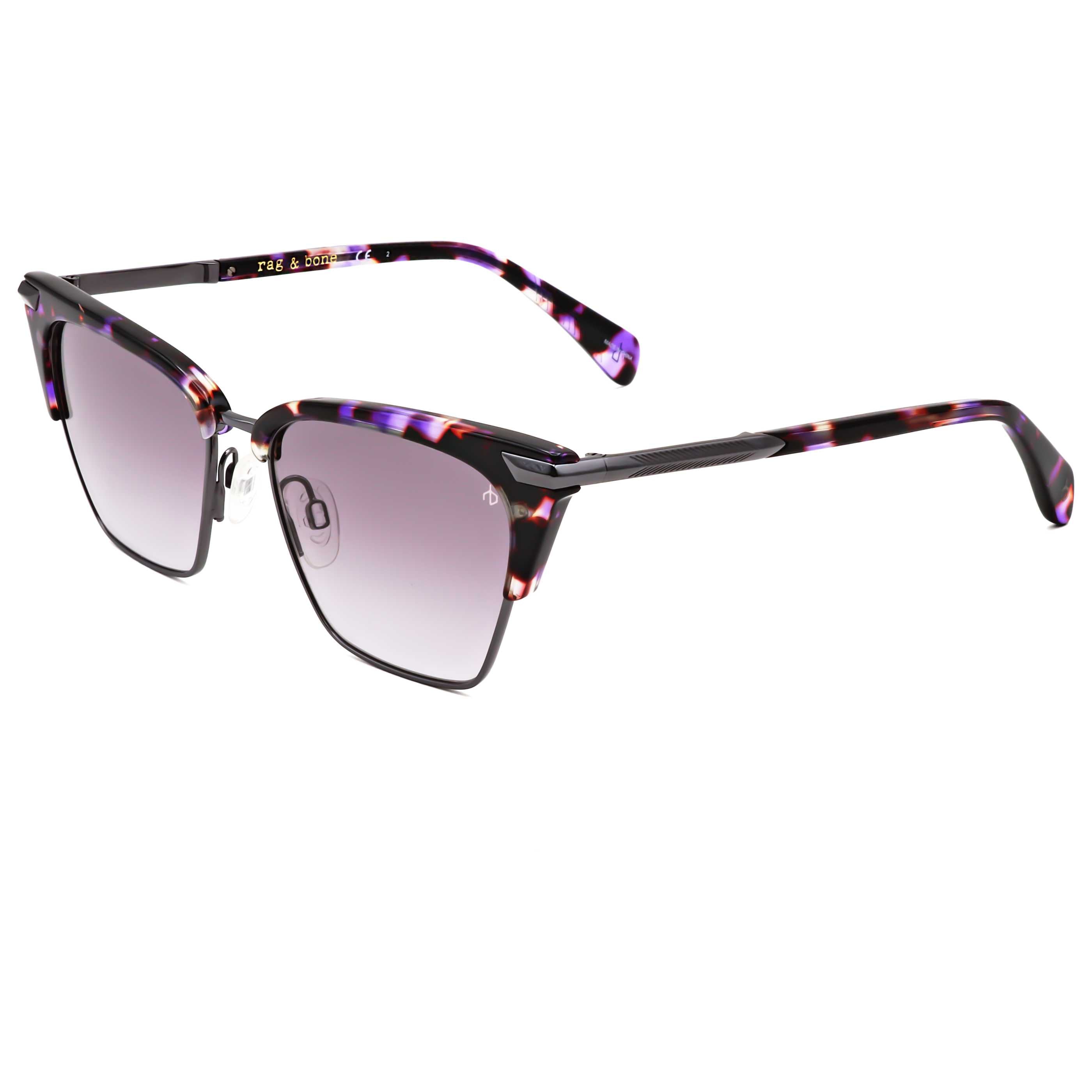 משקפי שמש Rag & Bone דגם Rnb1053 לנשים 53 מ״מ בצבע Violet הוואנה