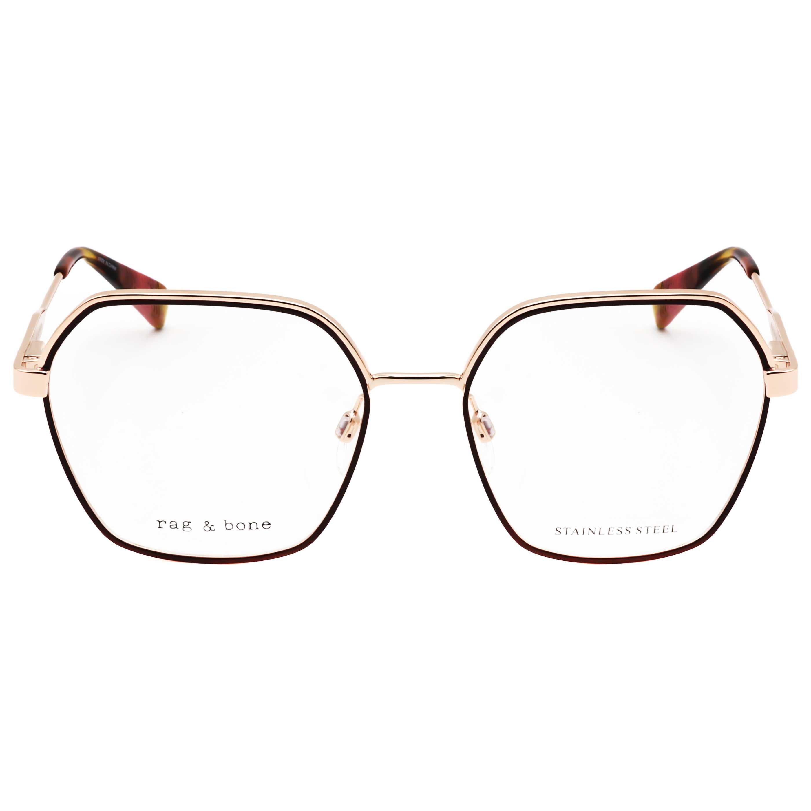 משקפי ראייה Rag & Bone דגם Rnb3072 לנשים 53 מ״מ בצבע בורדו אדום זהב