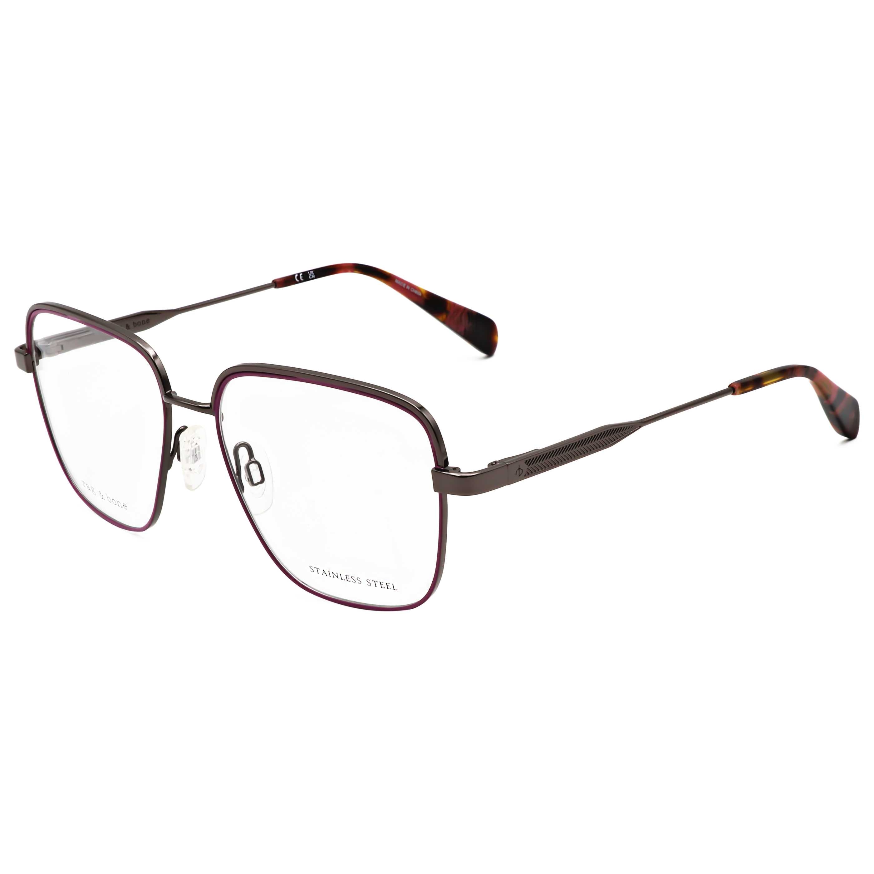 משקפי ראייה Rag & Bone דגם Rnb3075 לנשים 54 מ״מ בצבע רותניום כהה ורוד