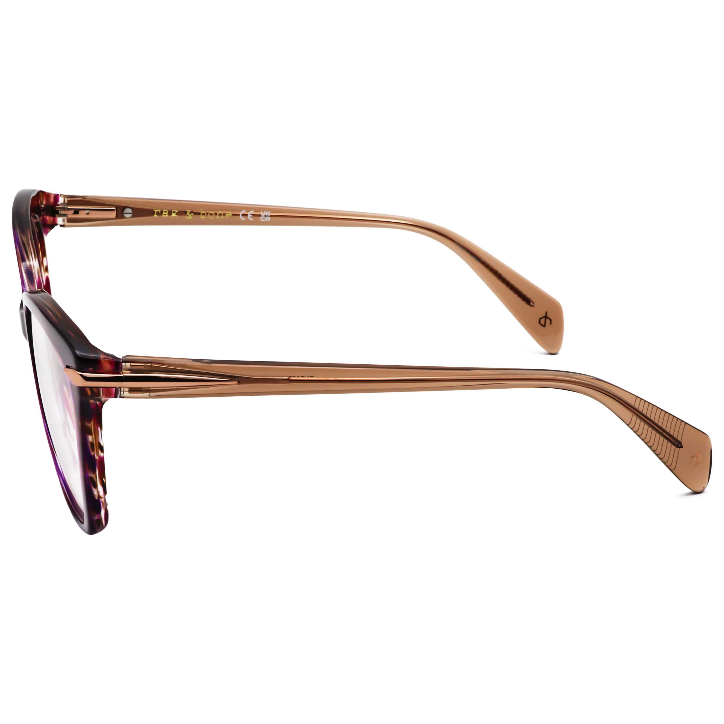 משקפי ראייה Rag & Bone דגם Rnb3077 לנשים 54 מ״מ בצבע Violet חום Horn