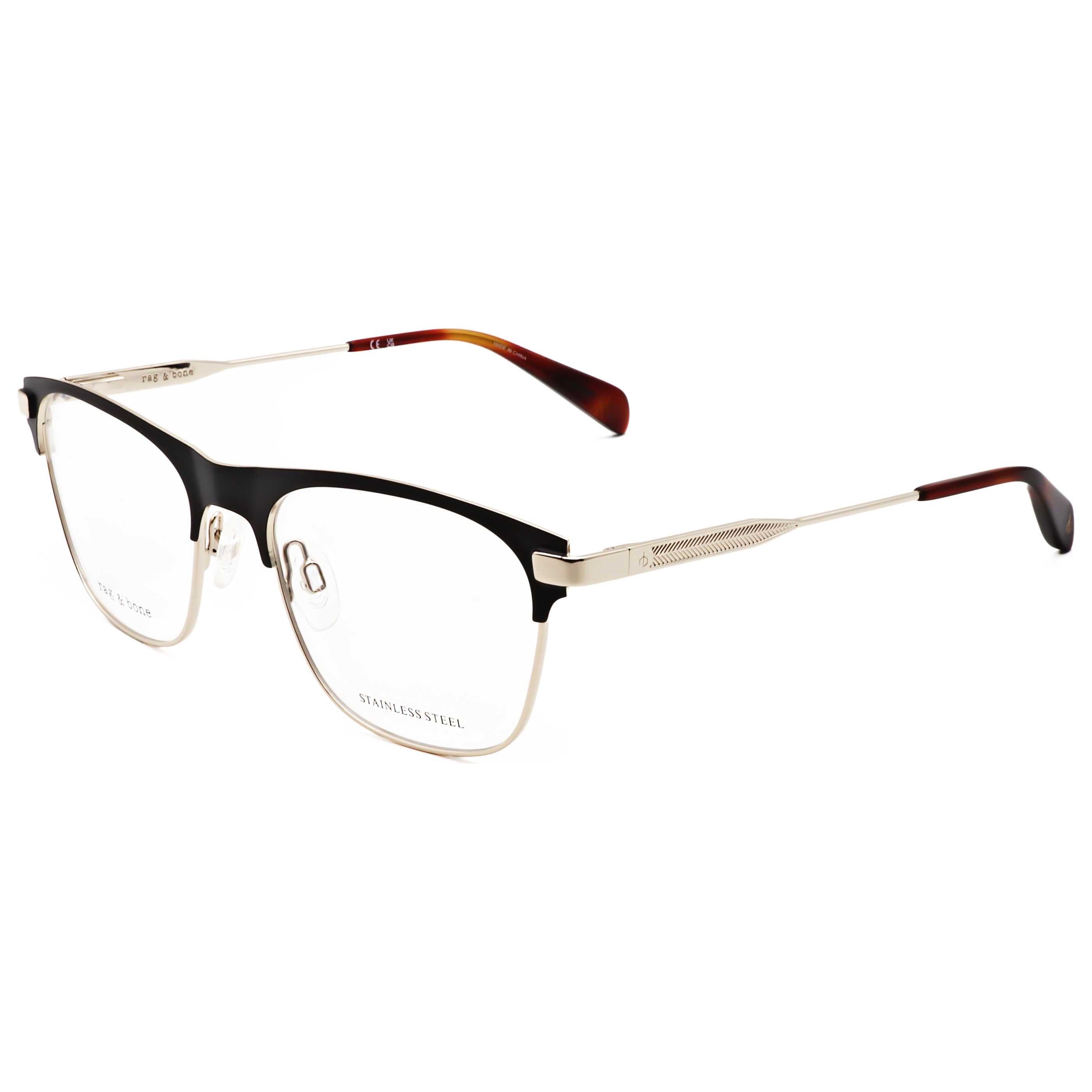 משקפי ראייה Rag & Bone דגם Rnb7063 לגברים 54 מ״מ בצבע זהב שחור