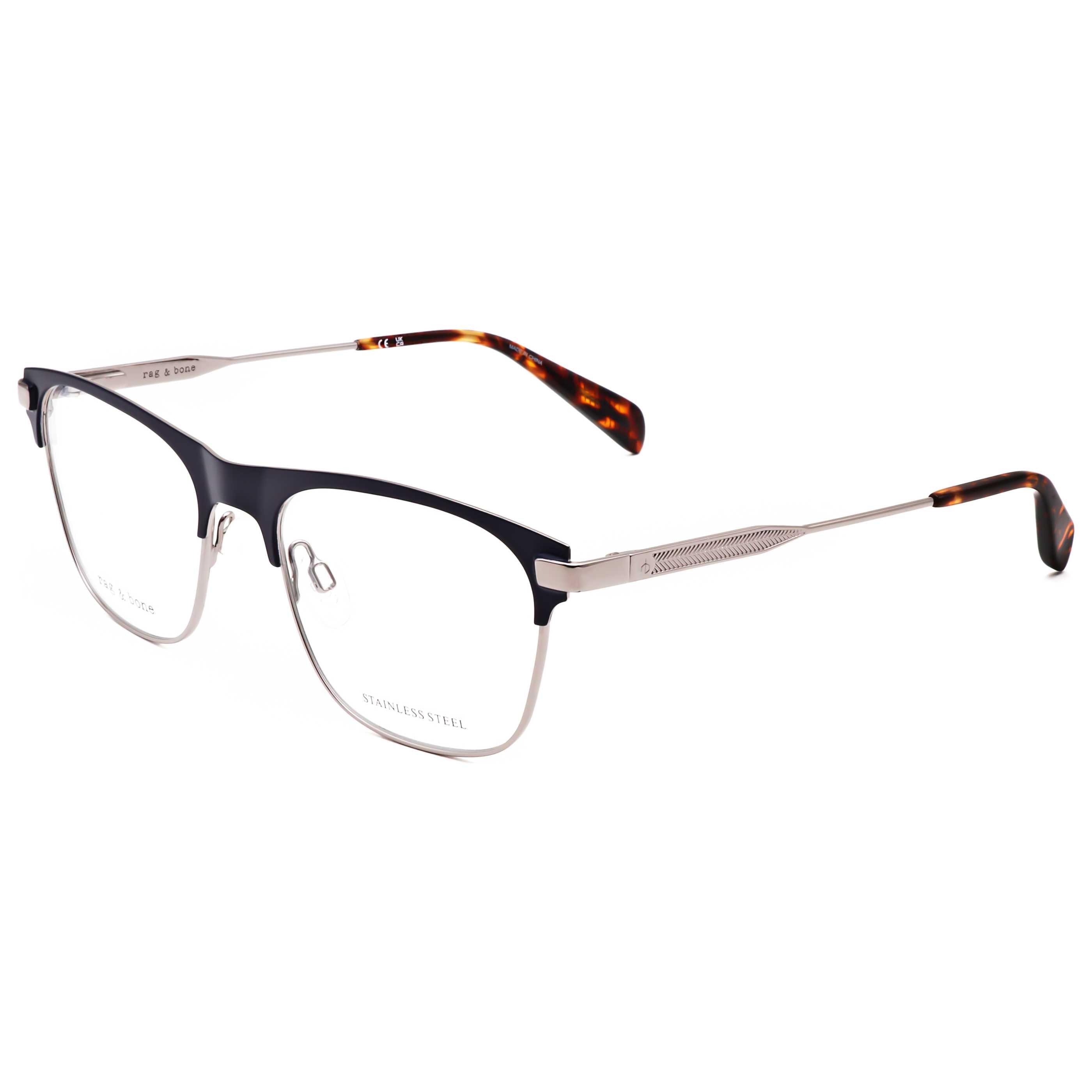 משקפי ראייה Rag & Bone דגם Rnb7063 לגברים 54 מ״מ בצבע רותניום כחול