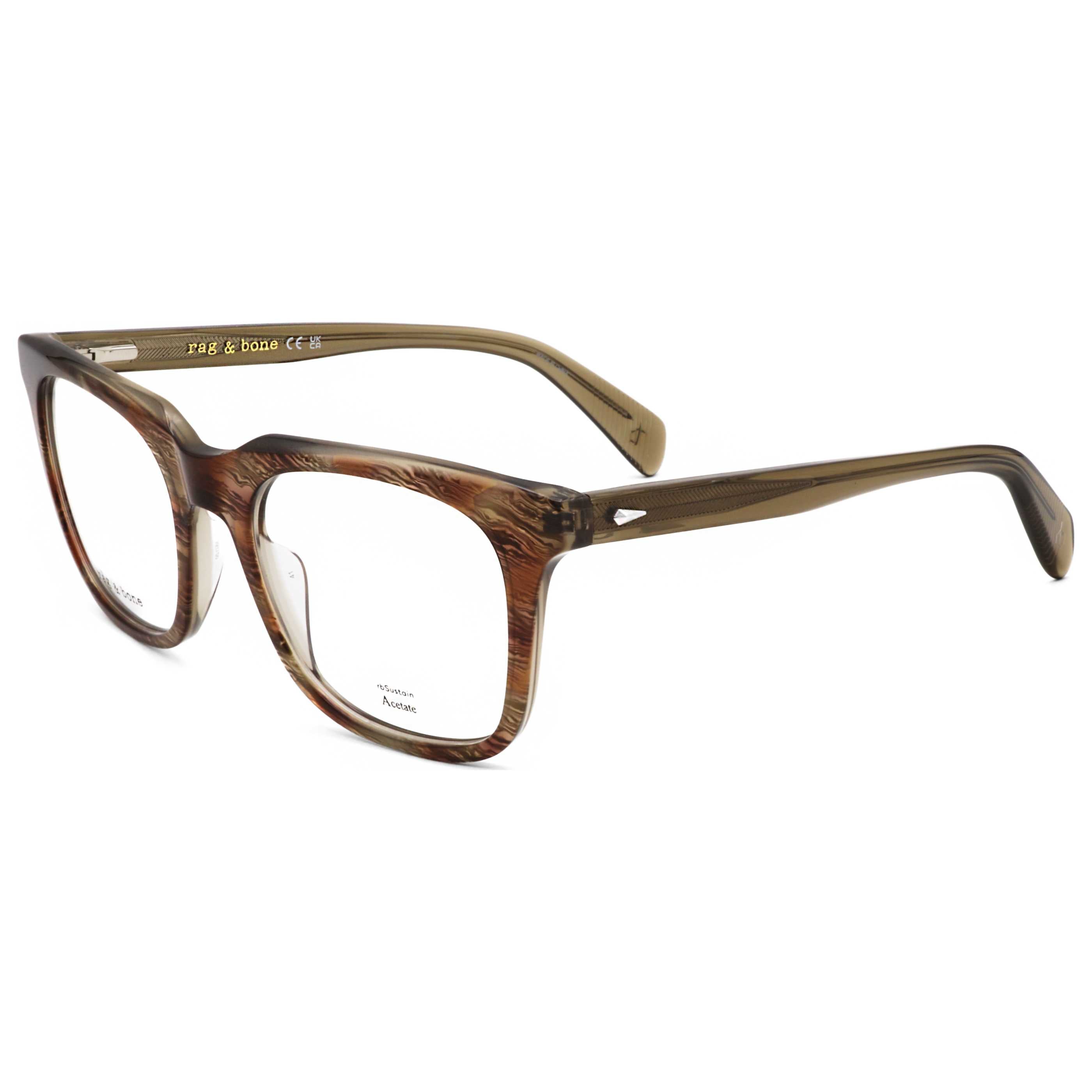 משקפי ראייה Rag & Bone דגם Rnb7064 לגברים 55 מ״מ בצבע חום Horn