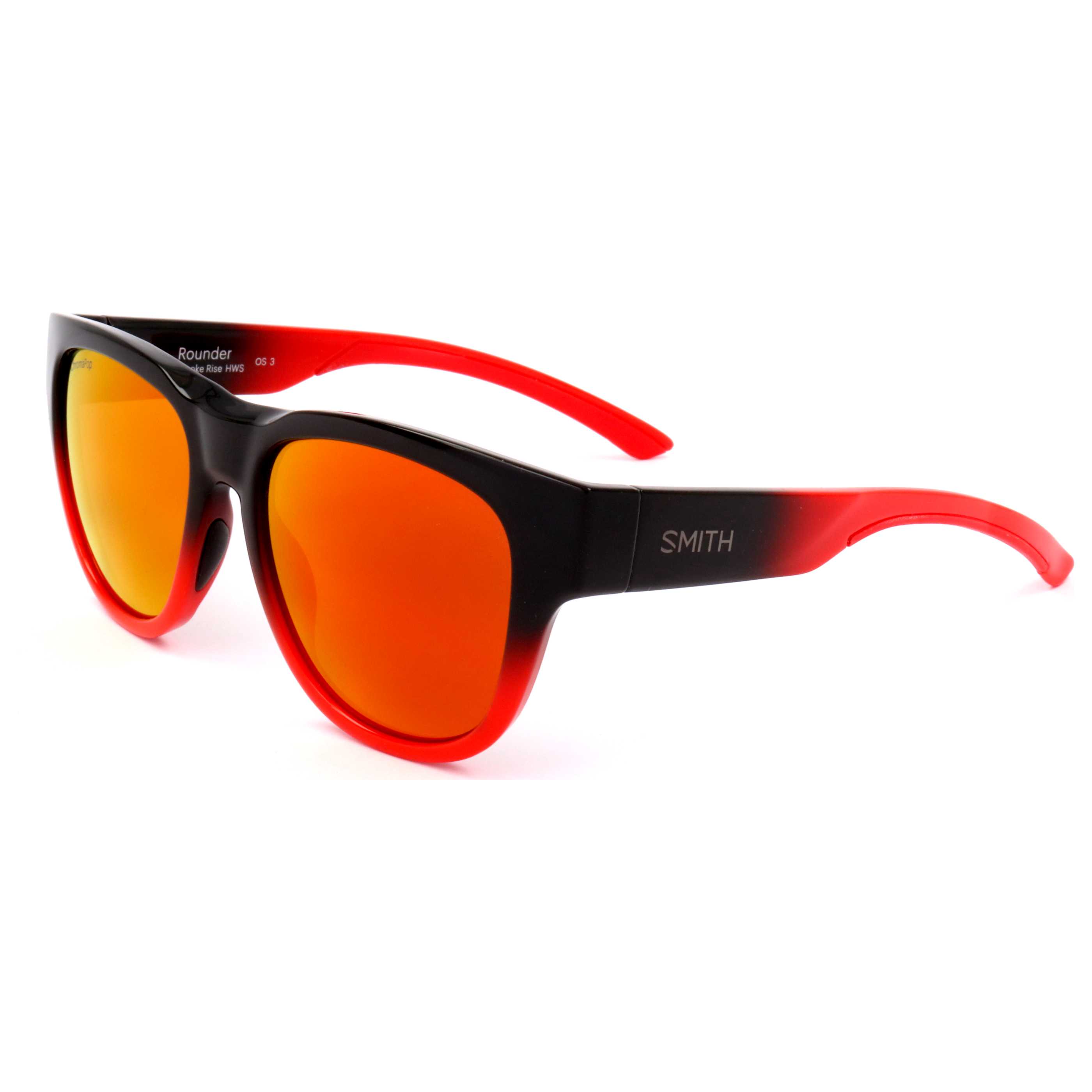 משקפי שמש Smith Optics דגם Rounder יוניסקס 52 מ״מ בצבע אפור כהה Carbon אדום
