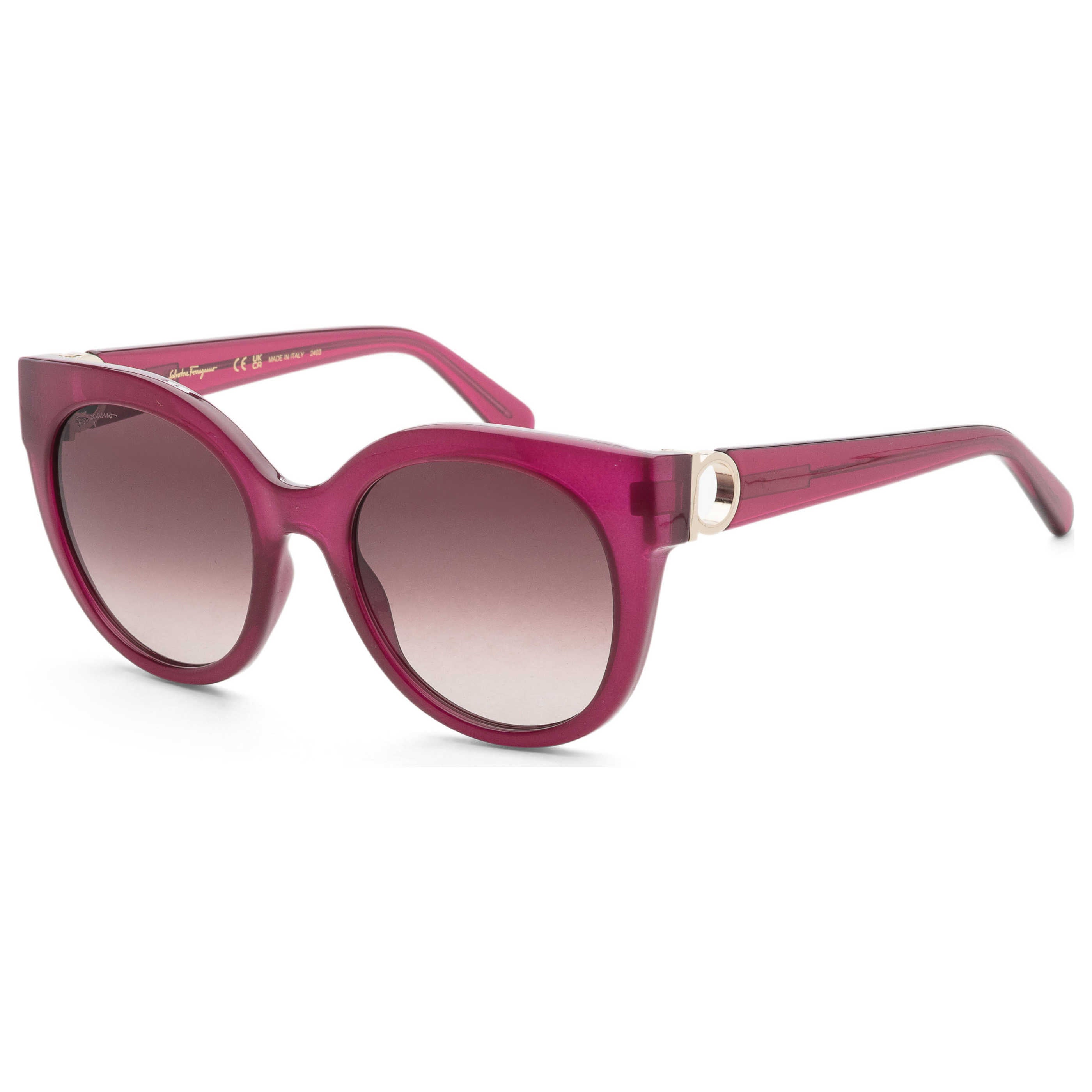 משקפי שמש Ferragamo דגם Fashion לנשים 53 מ״מ בצבע Crystal סגול