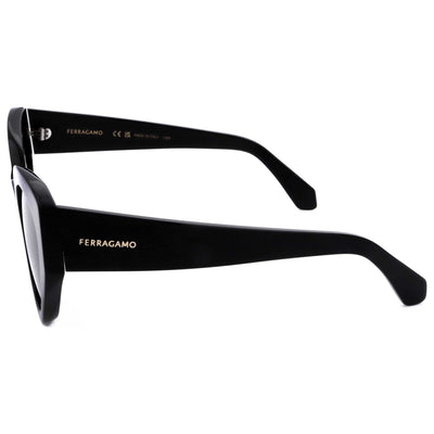 משקפי שמש Ferragamo לנשים 55 מ״מ בצבע שחור