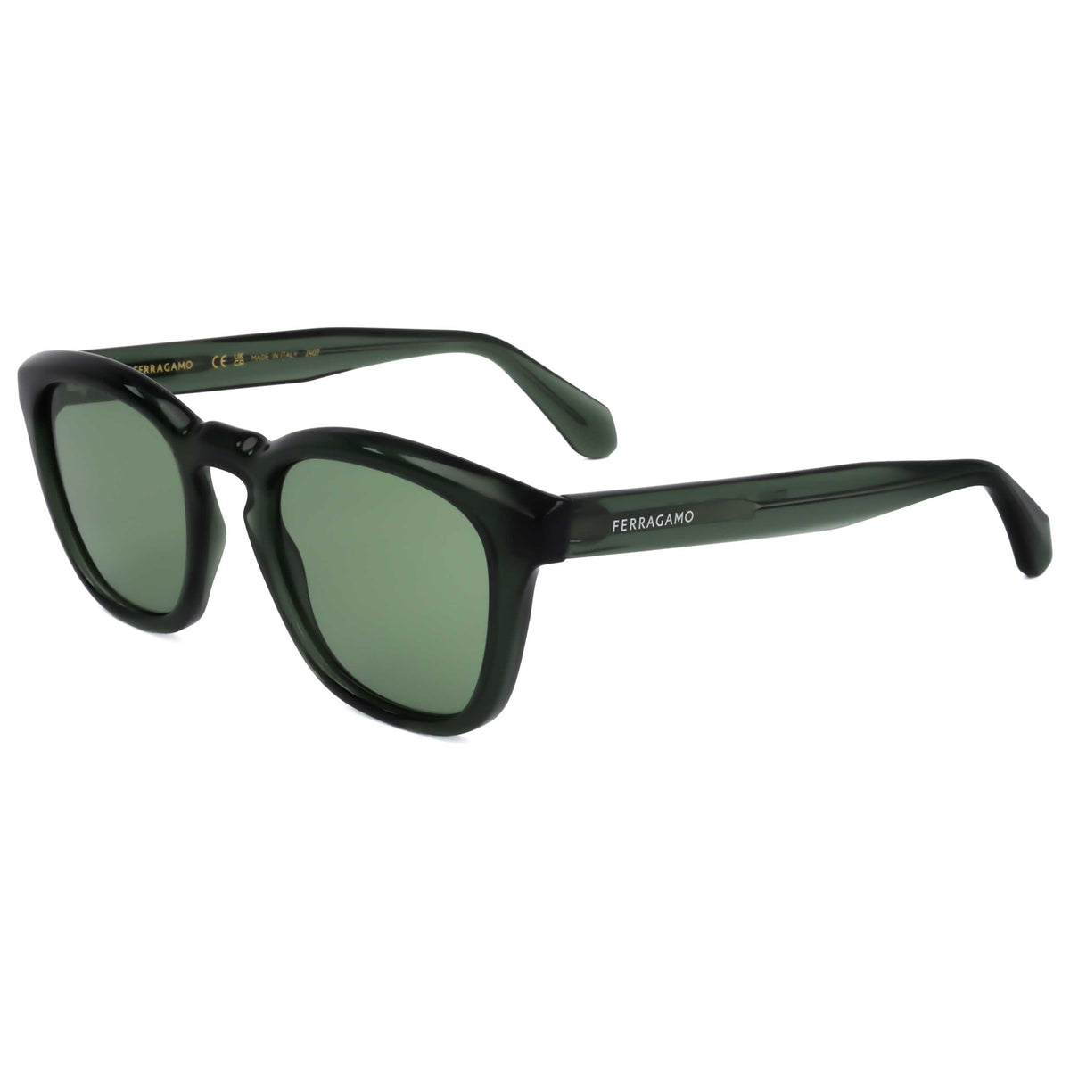 משקפי שמש Ferragamo דגם SF2040SE-320-50 יוניסקס 50 מ״מ בצבע Transparent Khaki