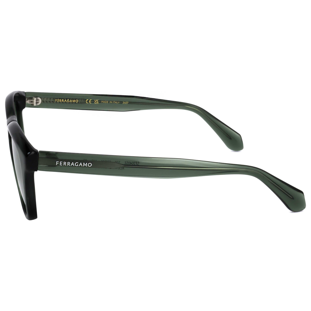 משקפי שמש Ferragamo דגם SF2040SE-320-50 יוניסקס 50 מ״מ בצבע Transparent Khaki