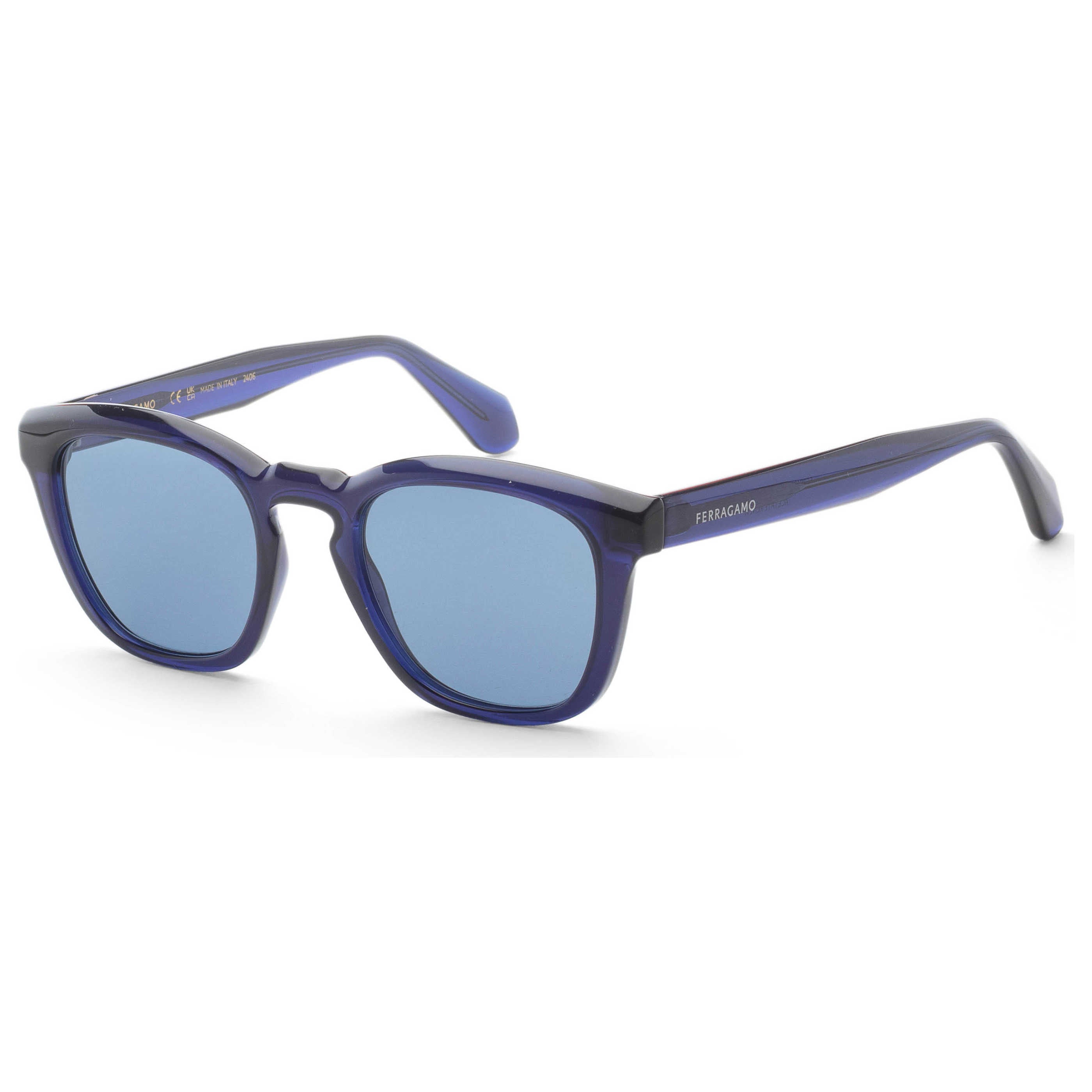 משקפי שמש Ferragamo דגם Sf2040Se יוניסקס 50 מ״מ בצבע שקוף כחול