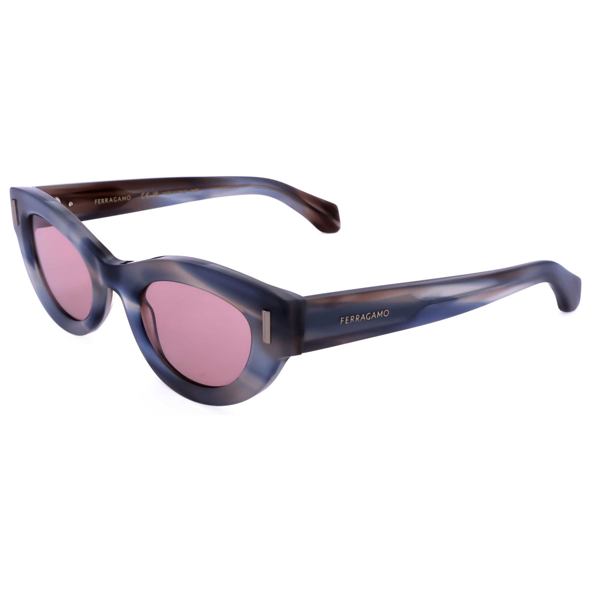 משקפי שמש Ferragamo דגם SF2062SE-314-49 לנשים 49 מ״מ בצבע Striped Sand Blue