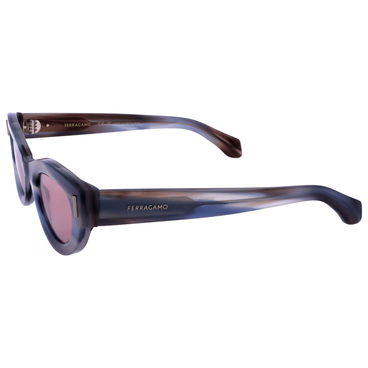 משקפי שמש Ferragamo דגם SF2062SE-314-49 לנשים 49 מ״מ בצבע Striped Sand Blue