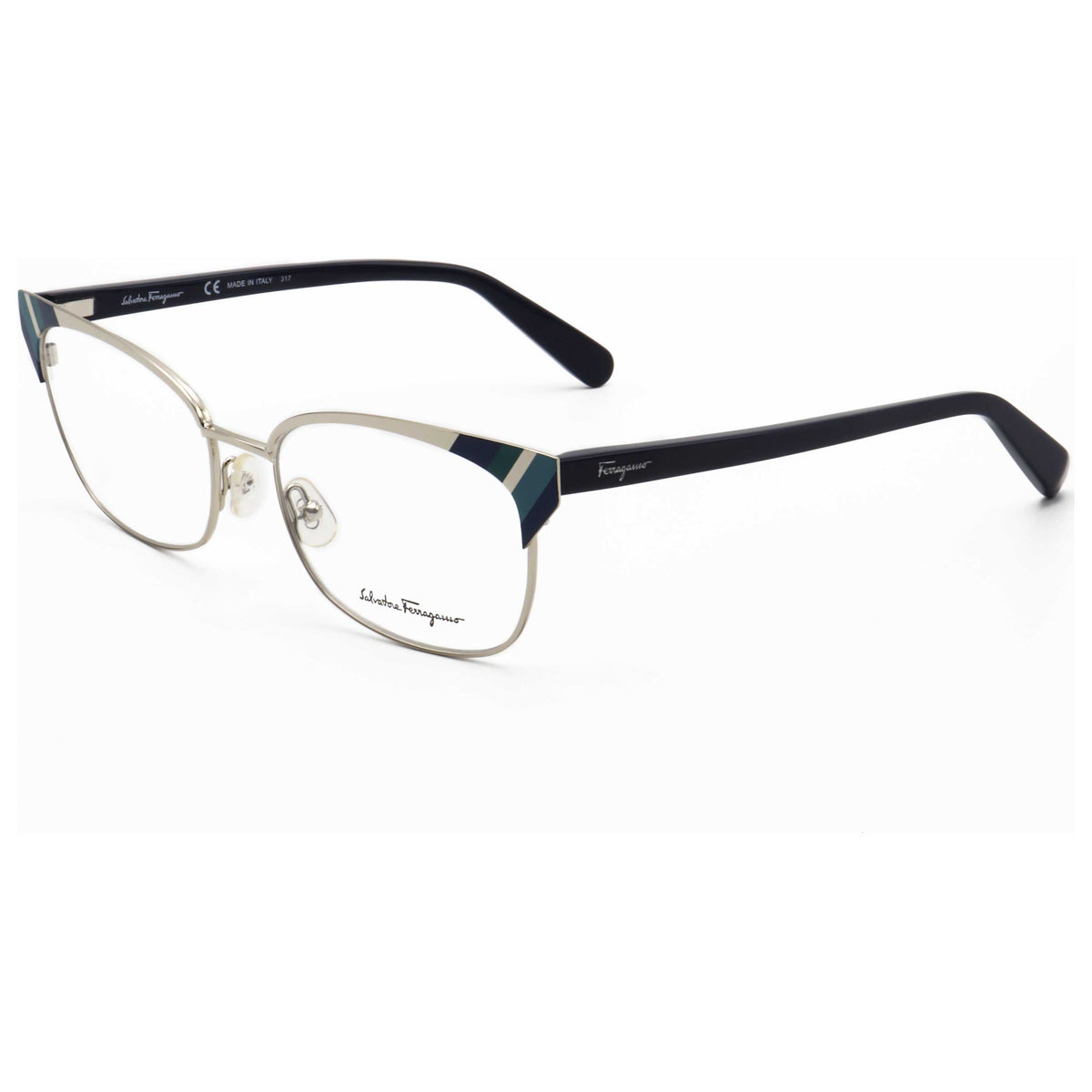 משקפי ראייה Ferragamo דגם Sf2160 לנשים 54 מ״מ בצבע Light זהב כחול