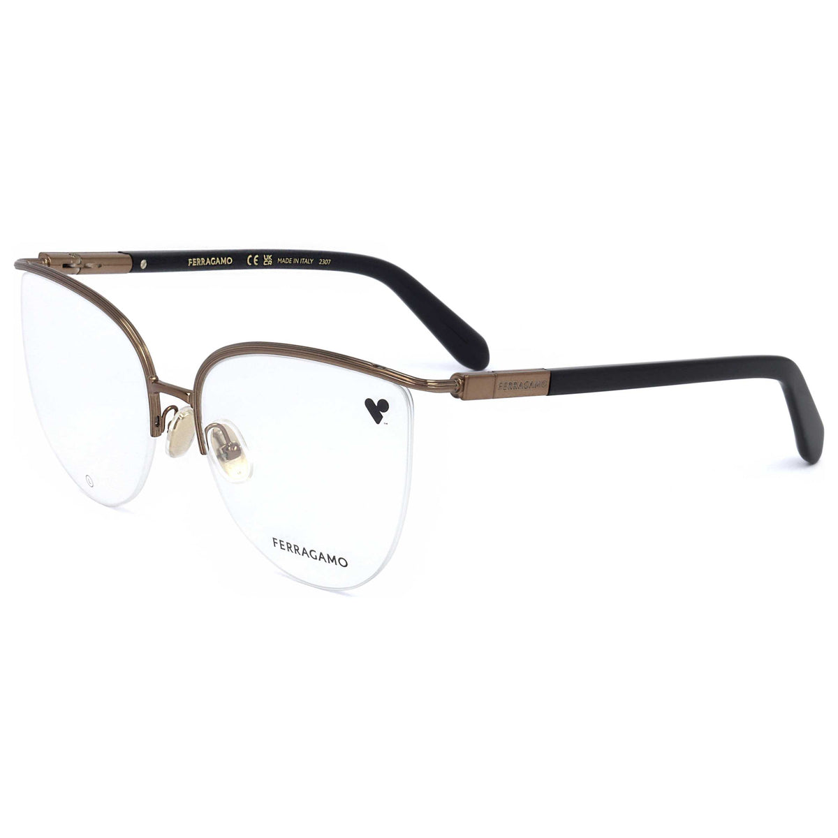 משקפי ראייה Ferragamo דגם Sf2227 לנשים 56 מ״מ בצבע Amber זהב