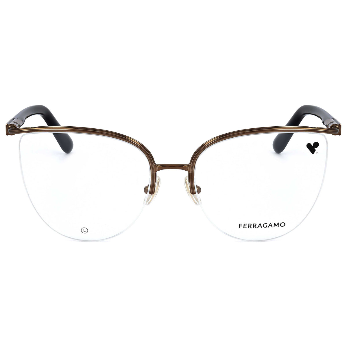 משקפי ראייה Ferragamo דגם Sf2227 לנשים 56 מ״מ בצבע Amber זהב