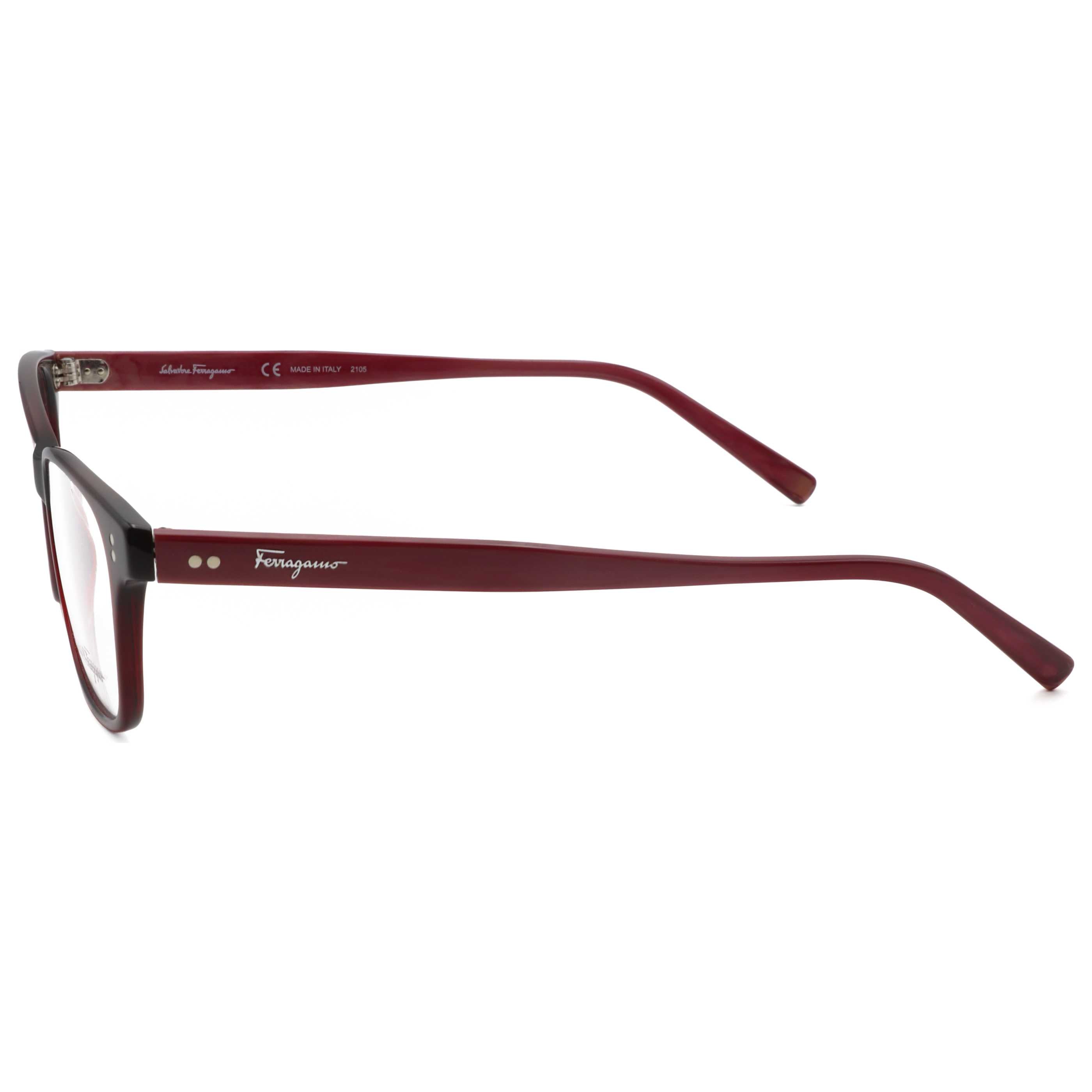 משקפי ראייה Ferragamo דגם Sf2910 לגברים 55 מ״מ בצבע Trasparent Wine בורדו Marble