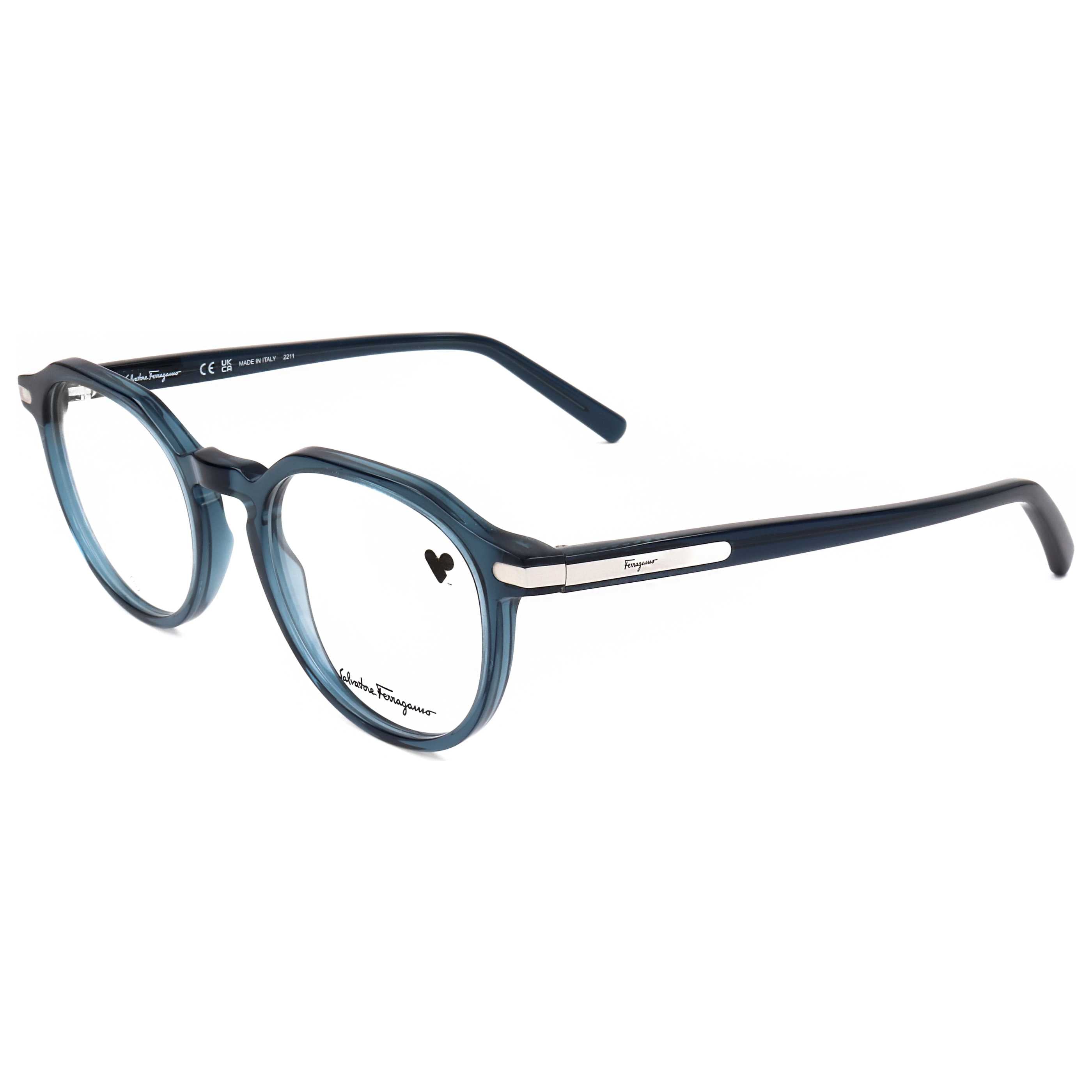 משקפי ראייה Ferragamo דגם Sf2955 לגברים 51 מ״מ בצבע קריסטל כחול נייבי