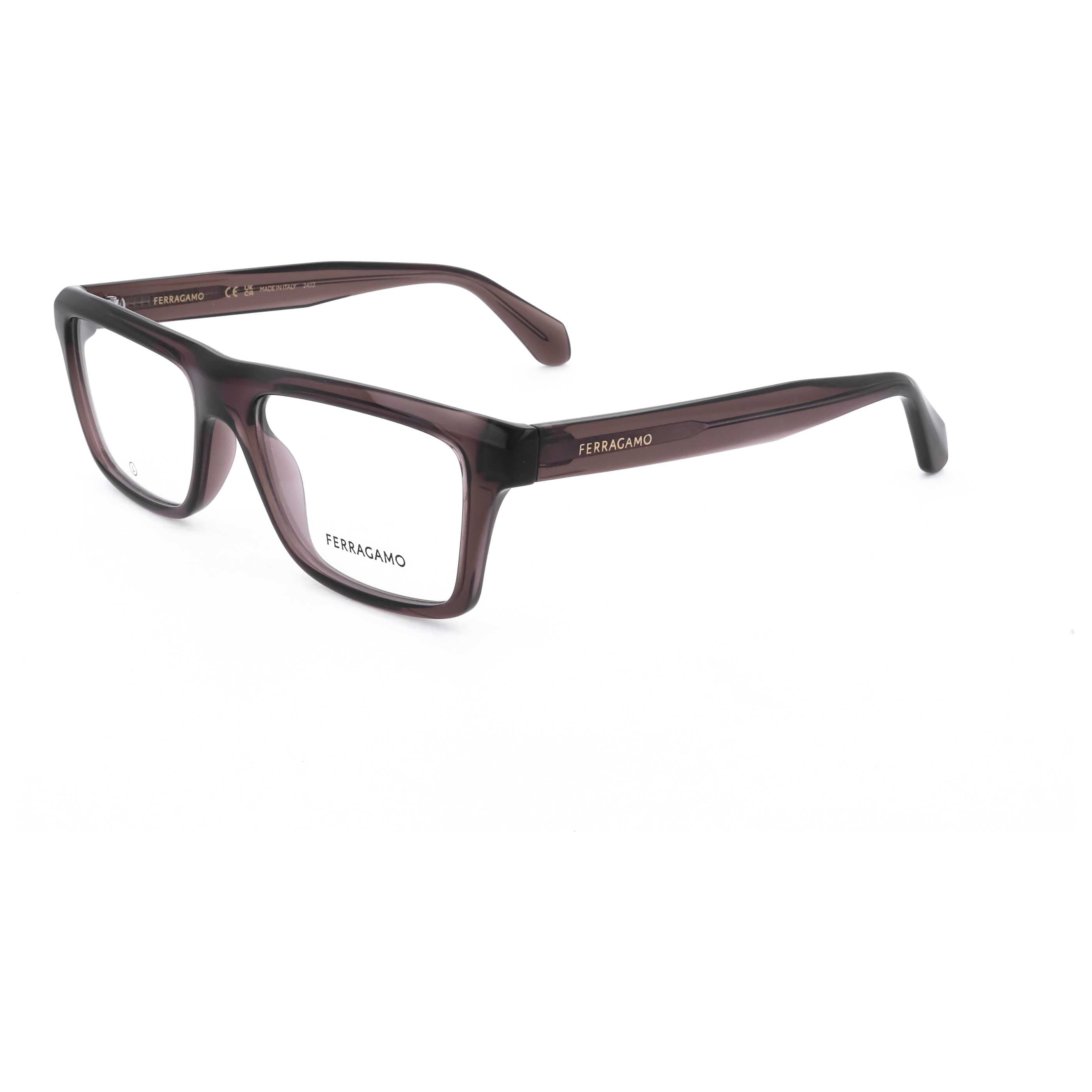 משקפי ראייה Ferragamo דגם Sf2988 לגברים 54 מ״מ בצבע שקוף חום