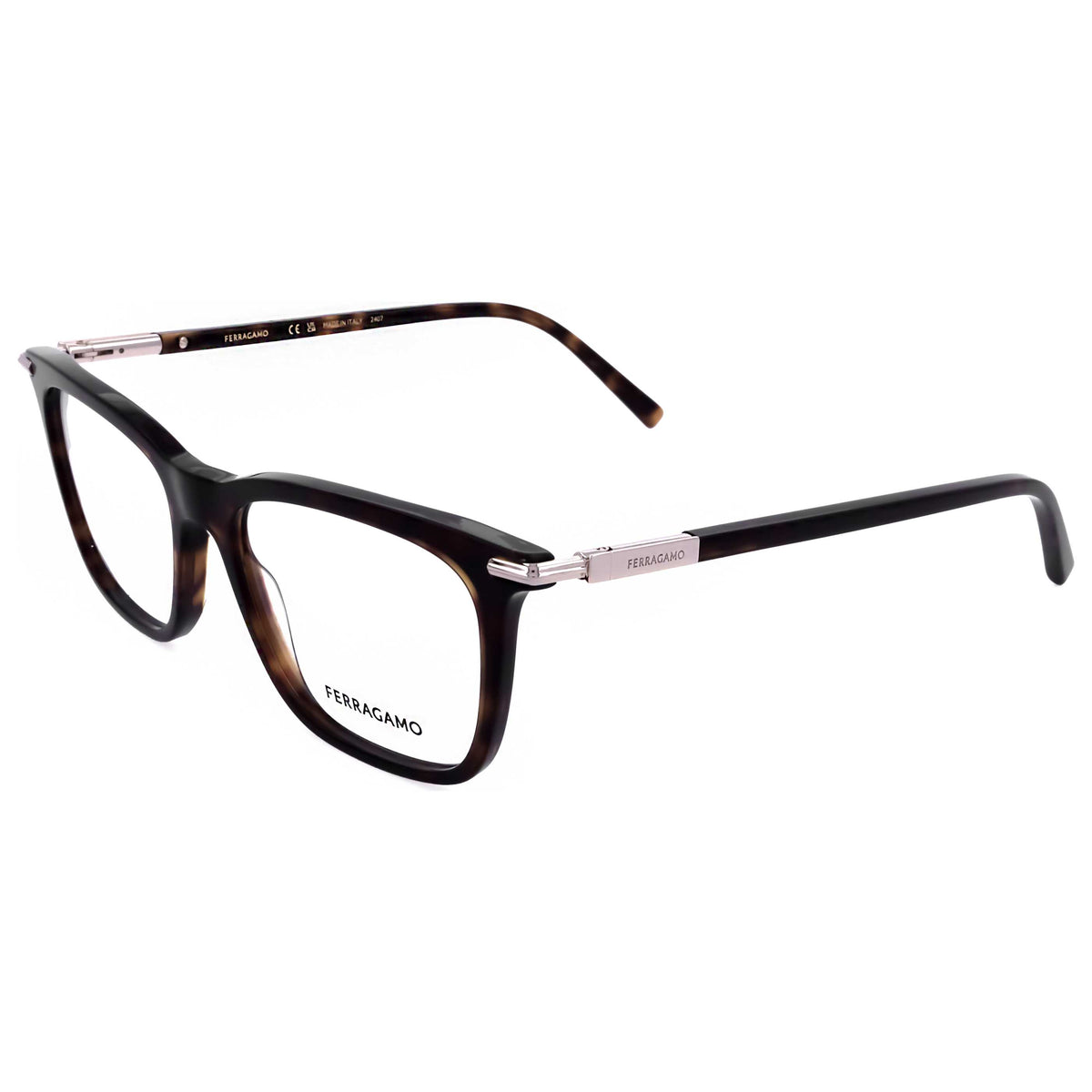 משקפי ראייה Ferragamo לגברים 53 מ״מ בצבע דוגמת שריון צב כהה