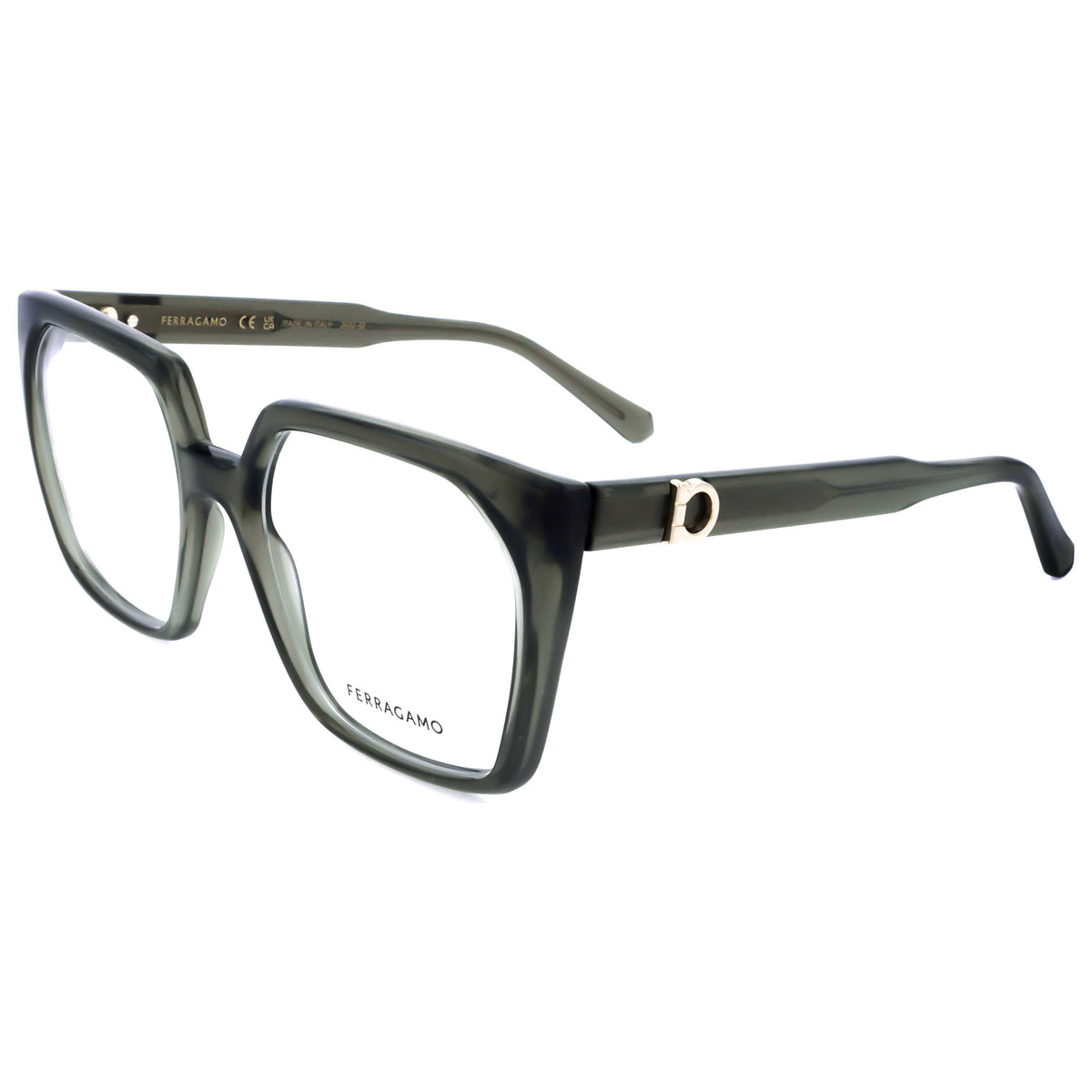 Ferragamo Women's 55 mm Transparent Khaki Eyeglasses SF3042E-320-55