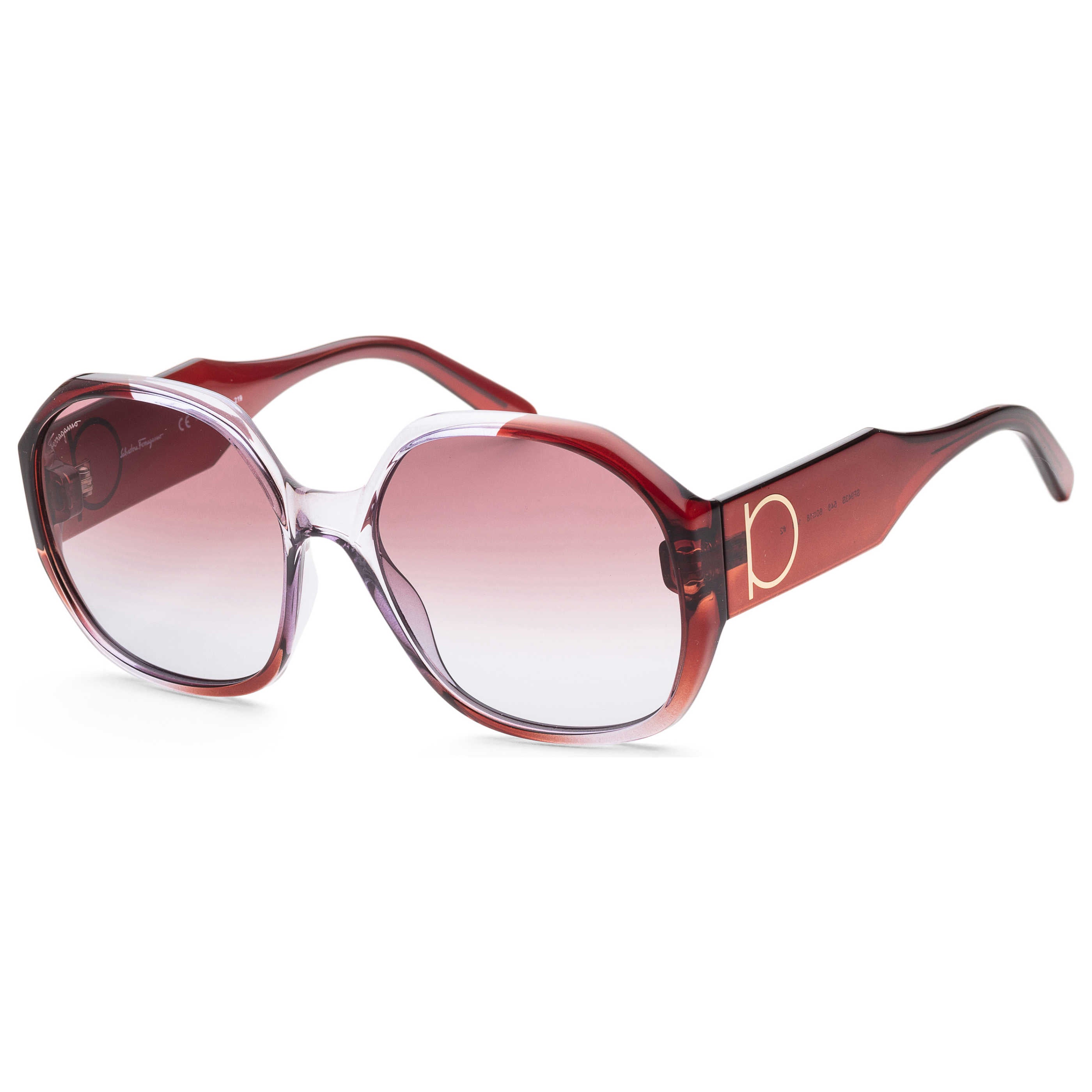 משקפי שמש Ferragamo דגם Fashion לנשים 60 מ״מ בצבע Violet חום מדורג
