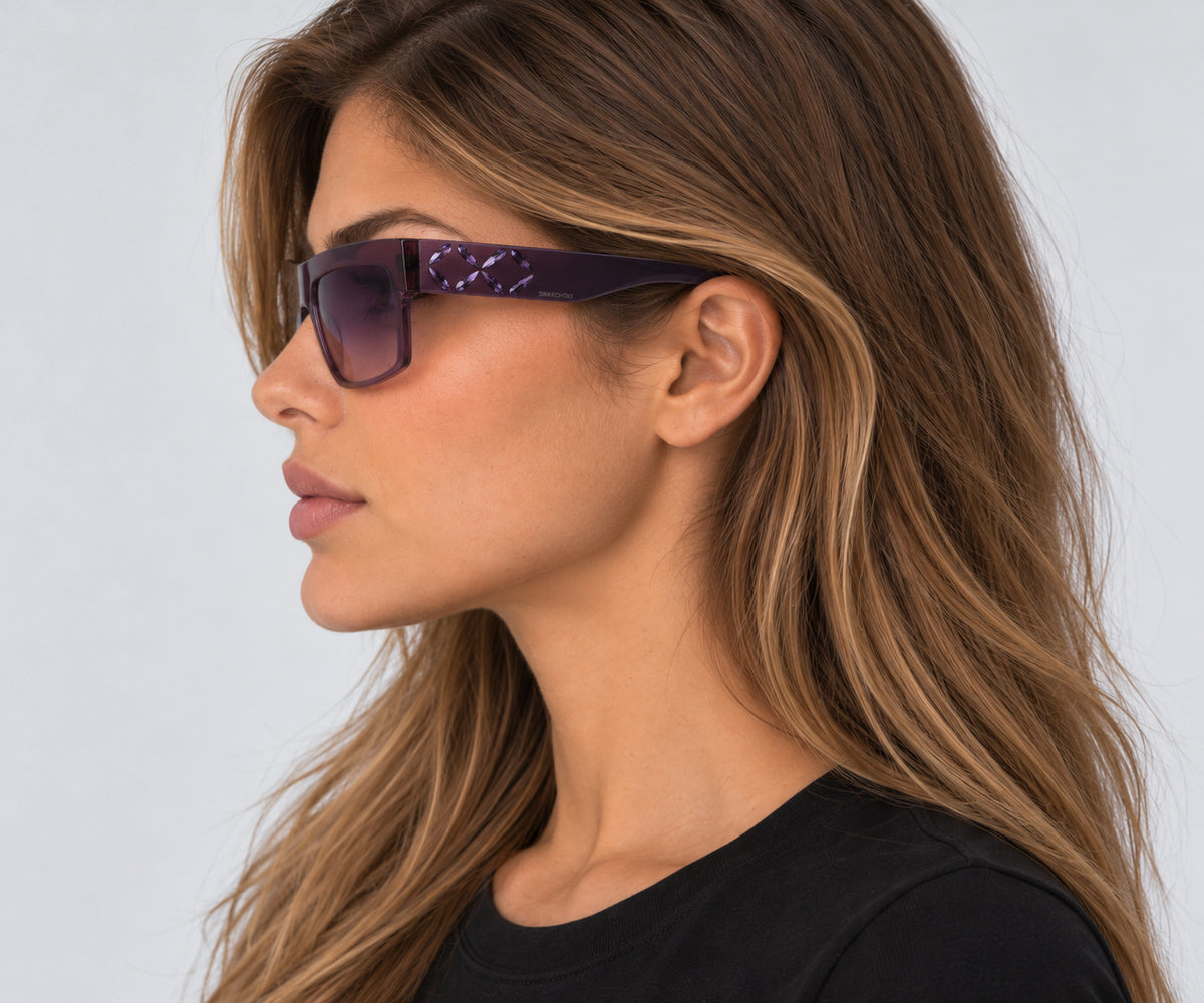 Swarovski Women's 56 mm Shiny Violet Sunglasses SK0128-5681Z