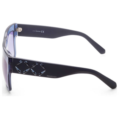 משקפי שמש Swarovski דגם Sk0128 לנשים 56 מ״מ בצבע מבריק כחול