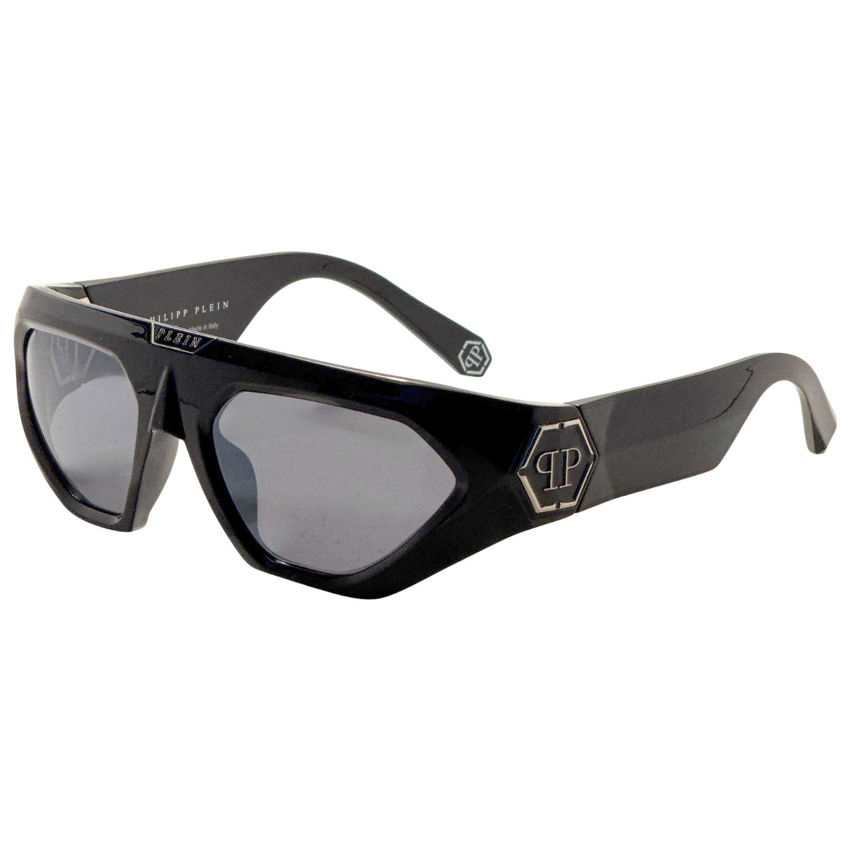 משקפי שמש Philipp Plein דגם Spp15358Z42X לגברים 58 מ״מ בצבע שחור מבריק