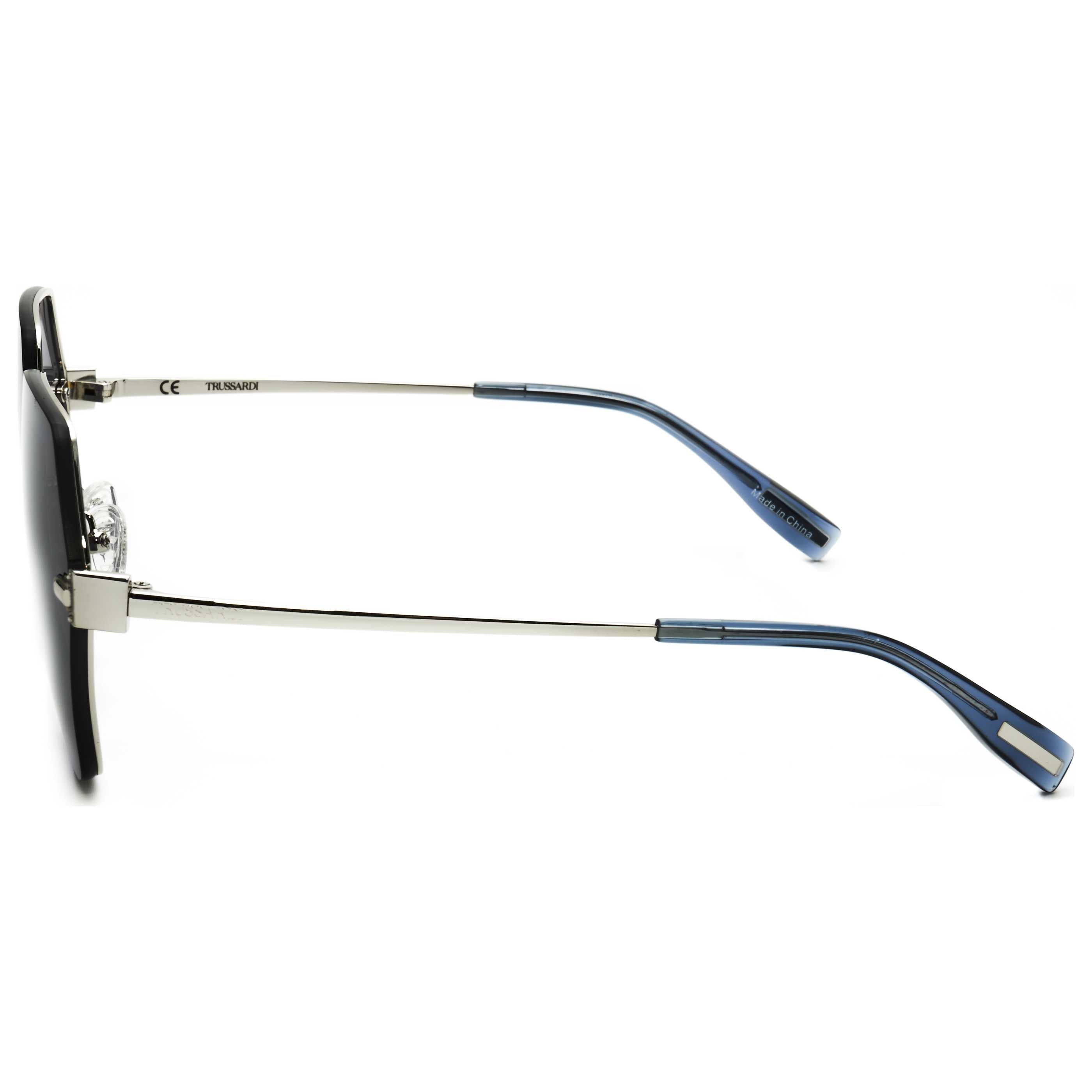 משקפי שמש Trussardi דגם Str452F לנשים 60 מ״מ בצבע מבריק Palladium