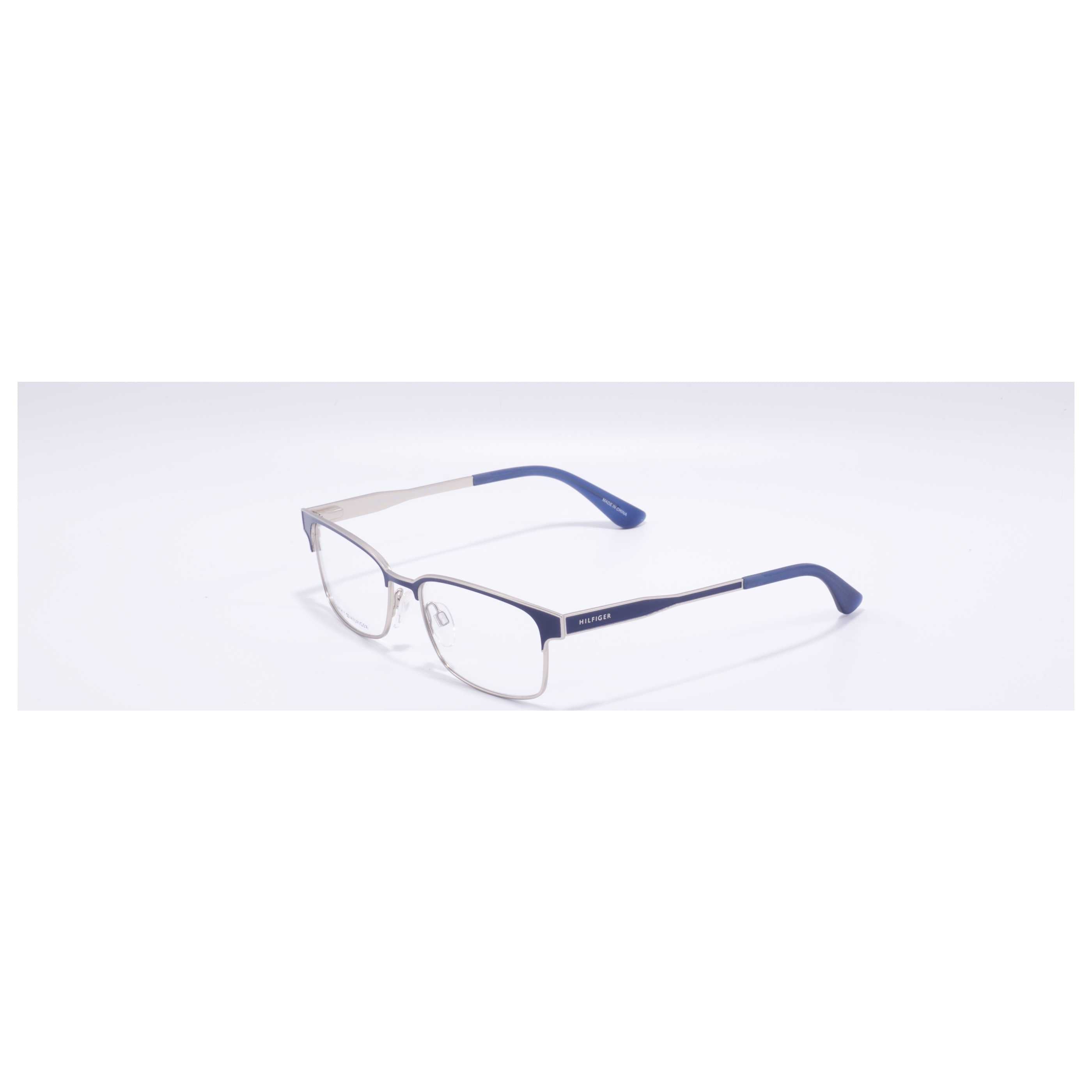 משקפי ראייה Tommy Hilfiger דגם Th1357 לגברים 53 מ״מ בצבע מט Palladium כחול