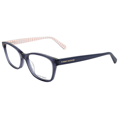משקפי ראייה Tommy Hilfiger לנשים 52 מ״מ בצבע כחול דוגמה לבן