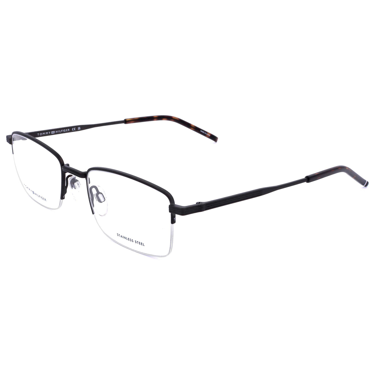 משקפי ראייה Tommy Hilfiger לגברים 52 מ״מ בצבע רותניום מט ושחור