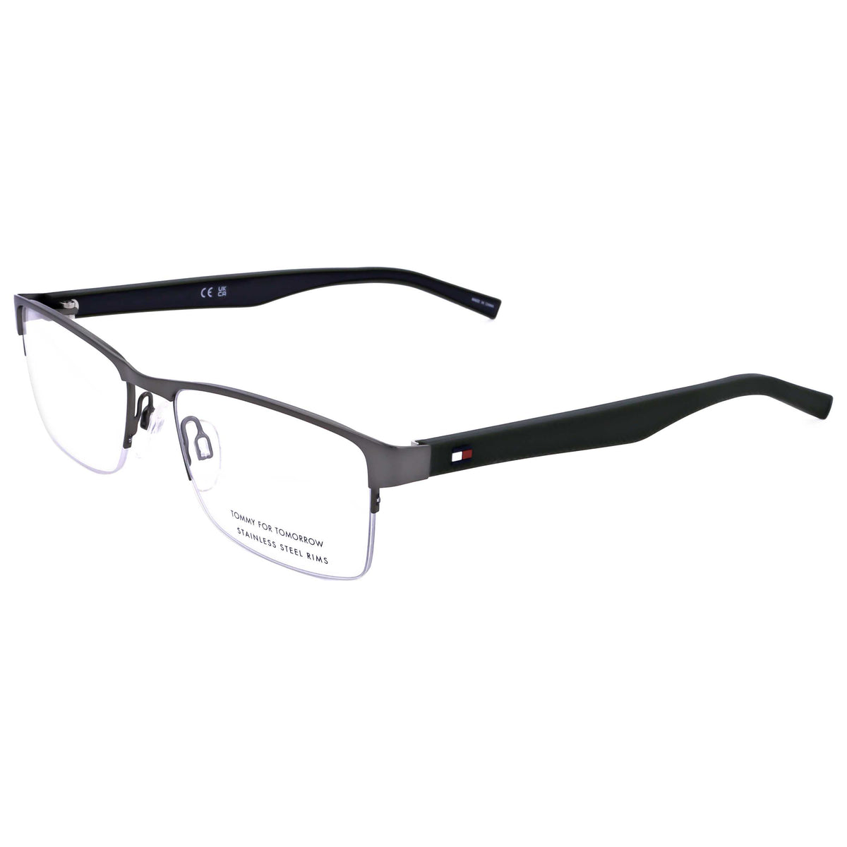 משקפי ראייה Tommy Hilfiger לגברים 53 מ״מ בצבע מט כהה Ruthenium