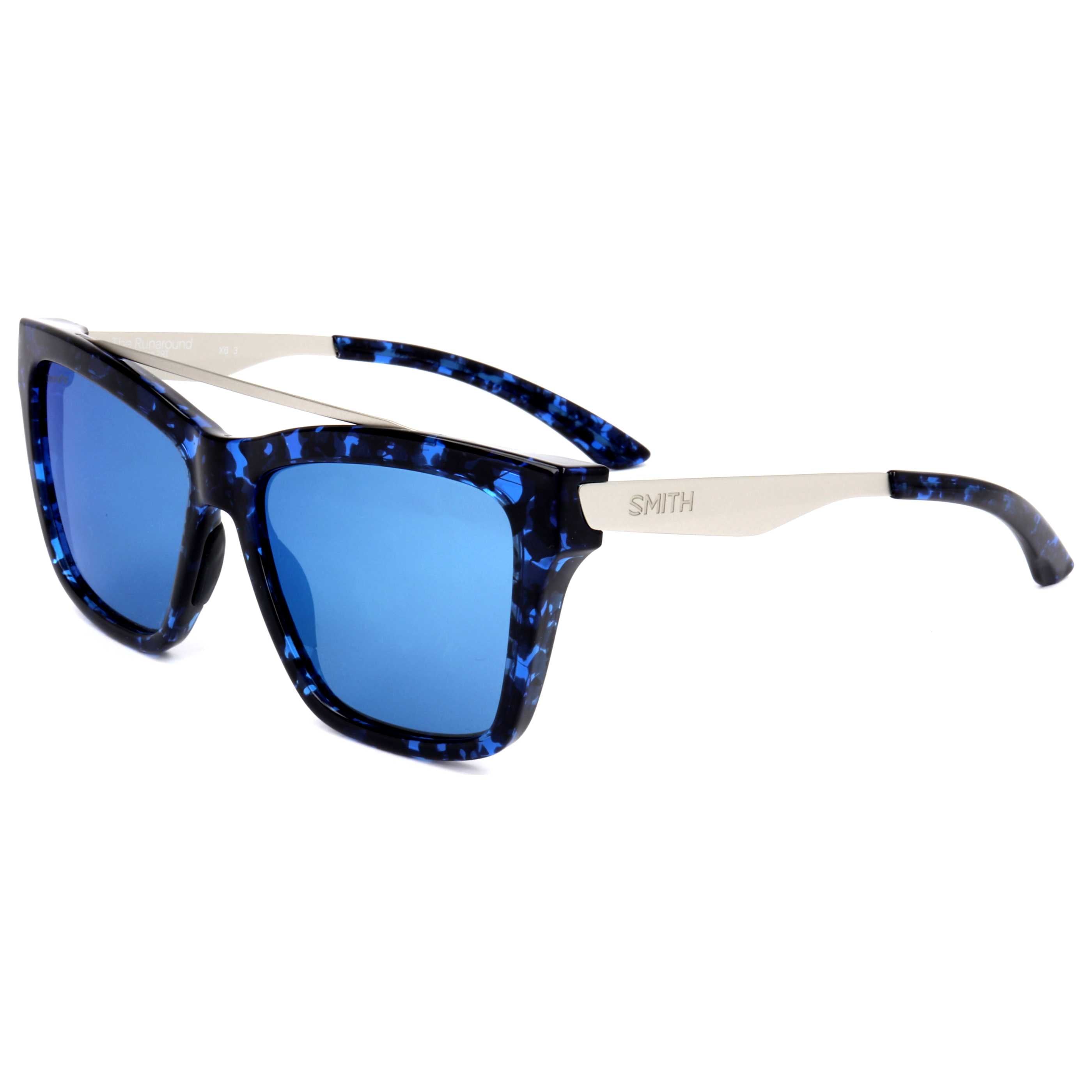 משקפי שמש Smith Optics דגם Therunaround לנשים 55 מ״מ בצבע הוואנה כחולה Palladium