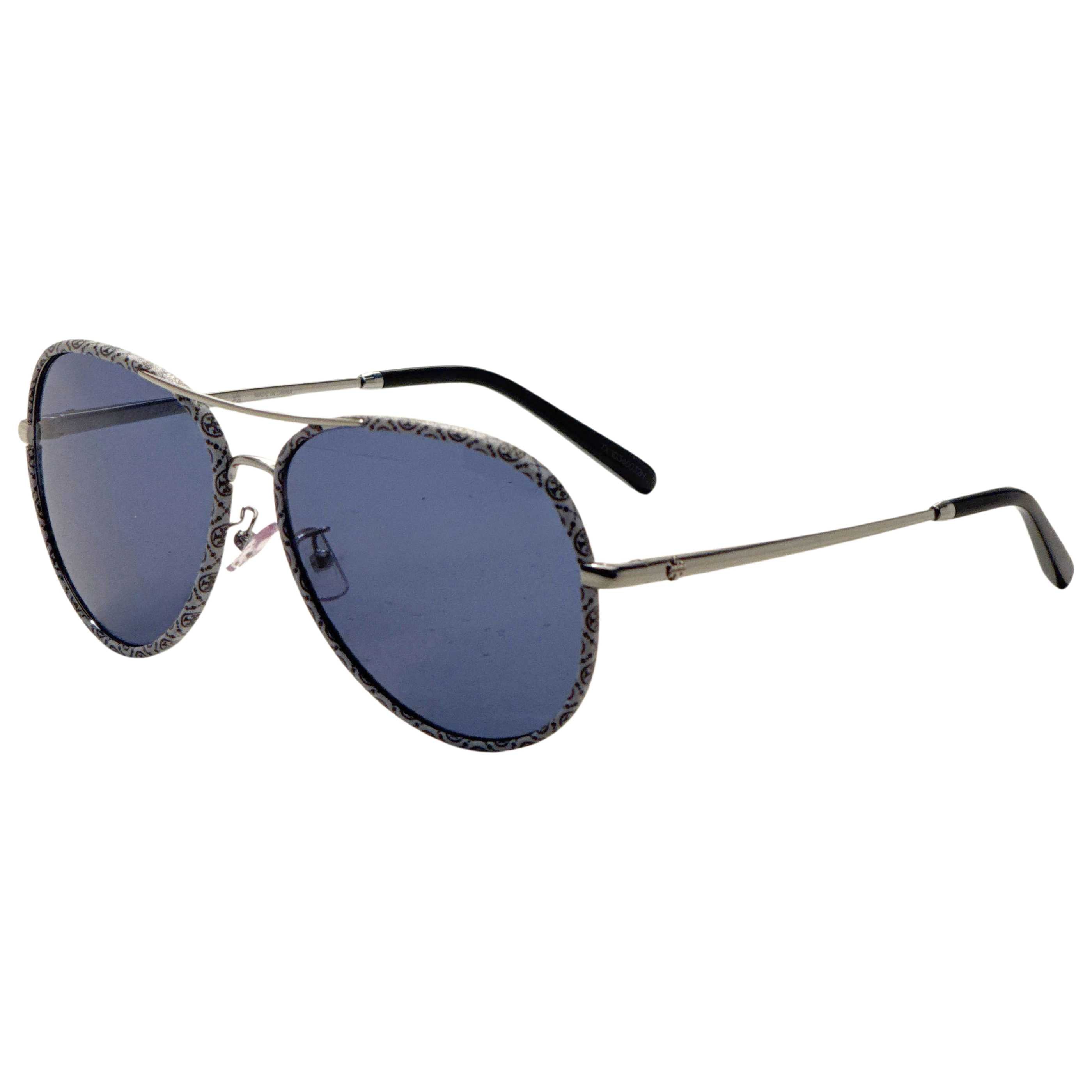 משקפי שמש Tory Burch דגם Ty6114 לנשים 60 מ״מ בצבע כסוף כחול Monogram עוטפת