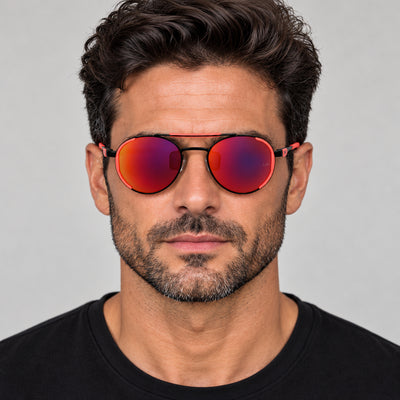 Under Armour UNISEX 55mm Black Orange Fluo Sunglasses UA0008-G-S-CAX-55