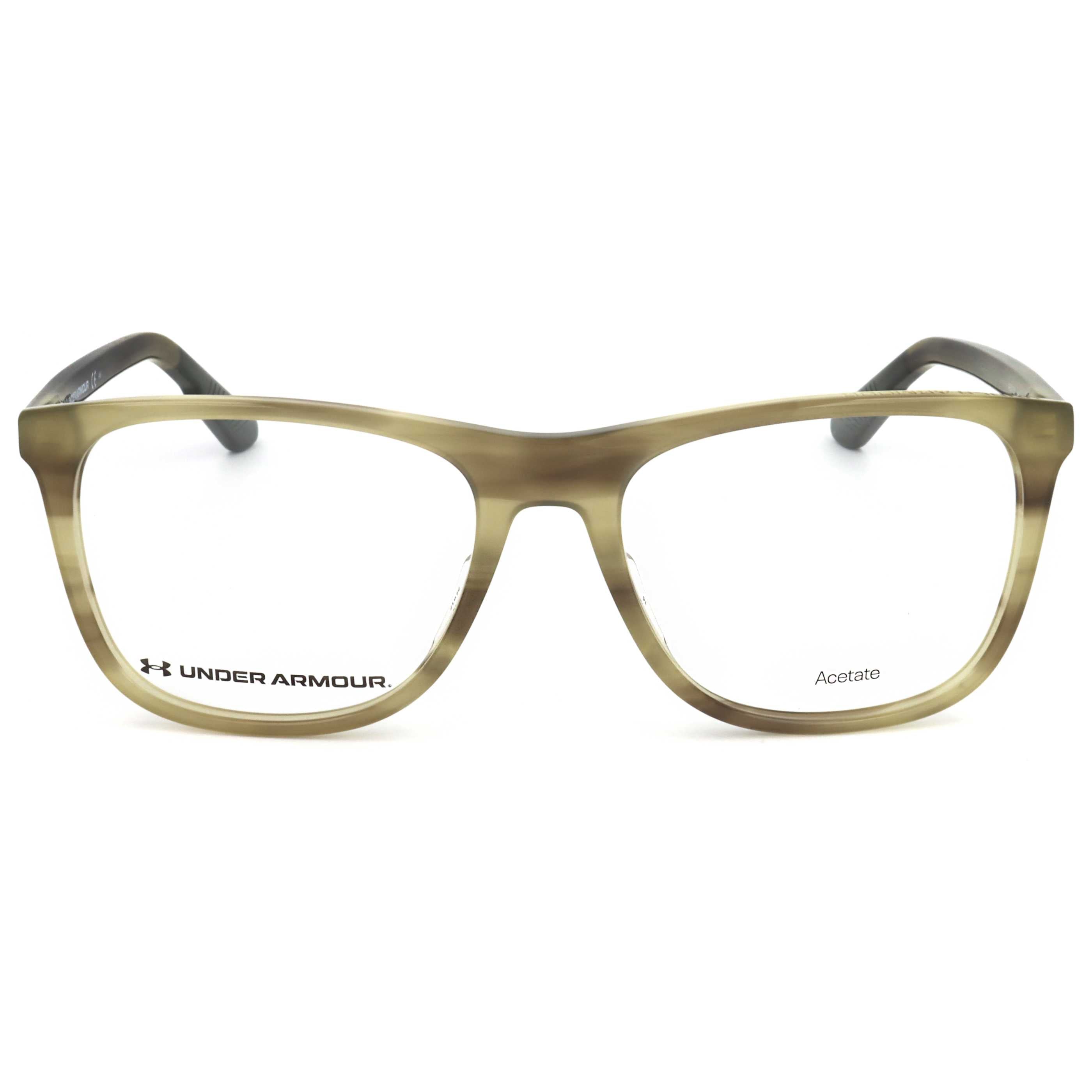 משקפי ראייה Under Armour דגם Ua5018 לגברים 54 מ״מ בצבע זית Horn