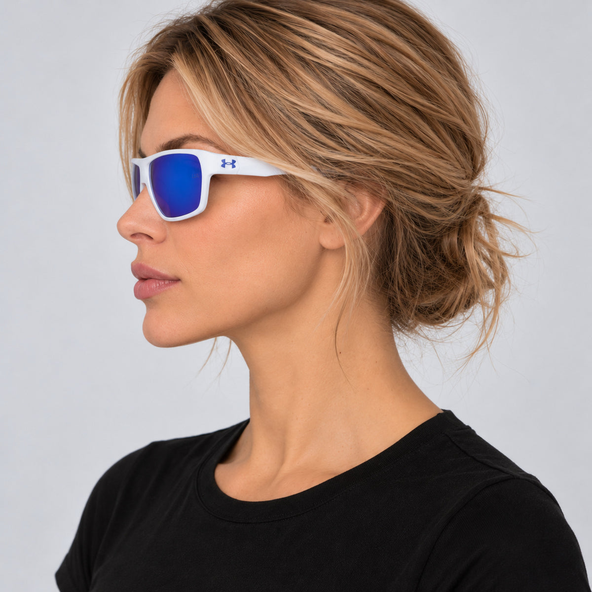 Under Armour Unisex 62 mm Matte White Blue Sunglasses UADOMINATE-WWK-62