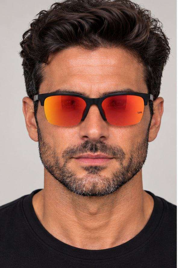 משקפי שמש Under Armour דגם Uaphenom לגברים 57 מ״מ בצבע שחור אדום