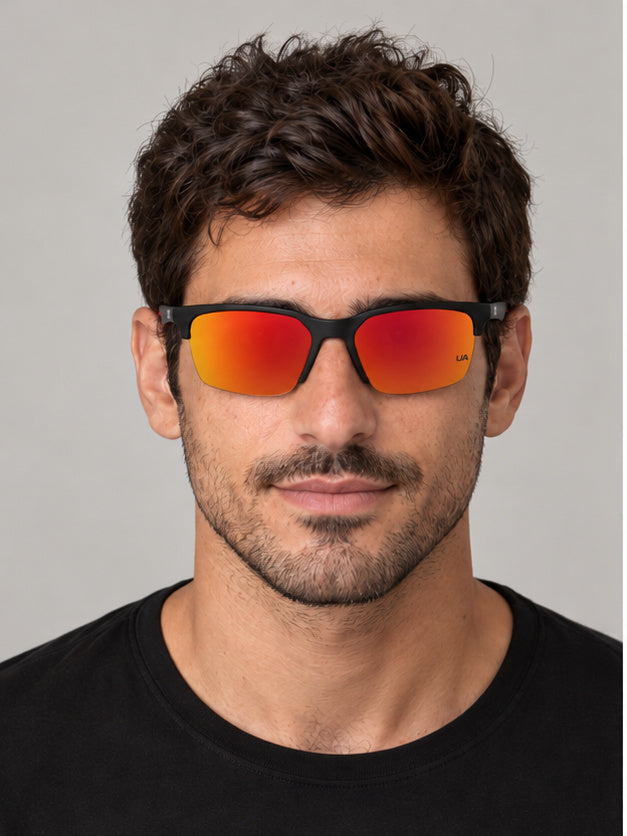 משקפי שמש Under Armour דגם Uaphenom לגברים 55 מ״מ בצבע שחור אדום