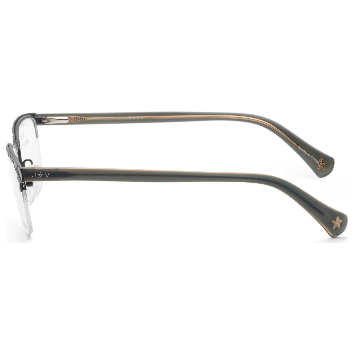 משקפי ראייה John Varvatos דגם Vjvc007530Bla לגברים 53 מ״מ בצבע שחור