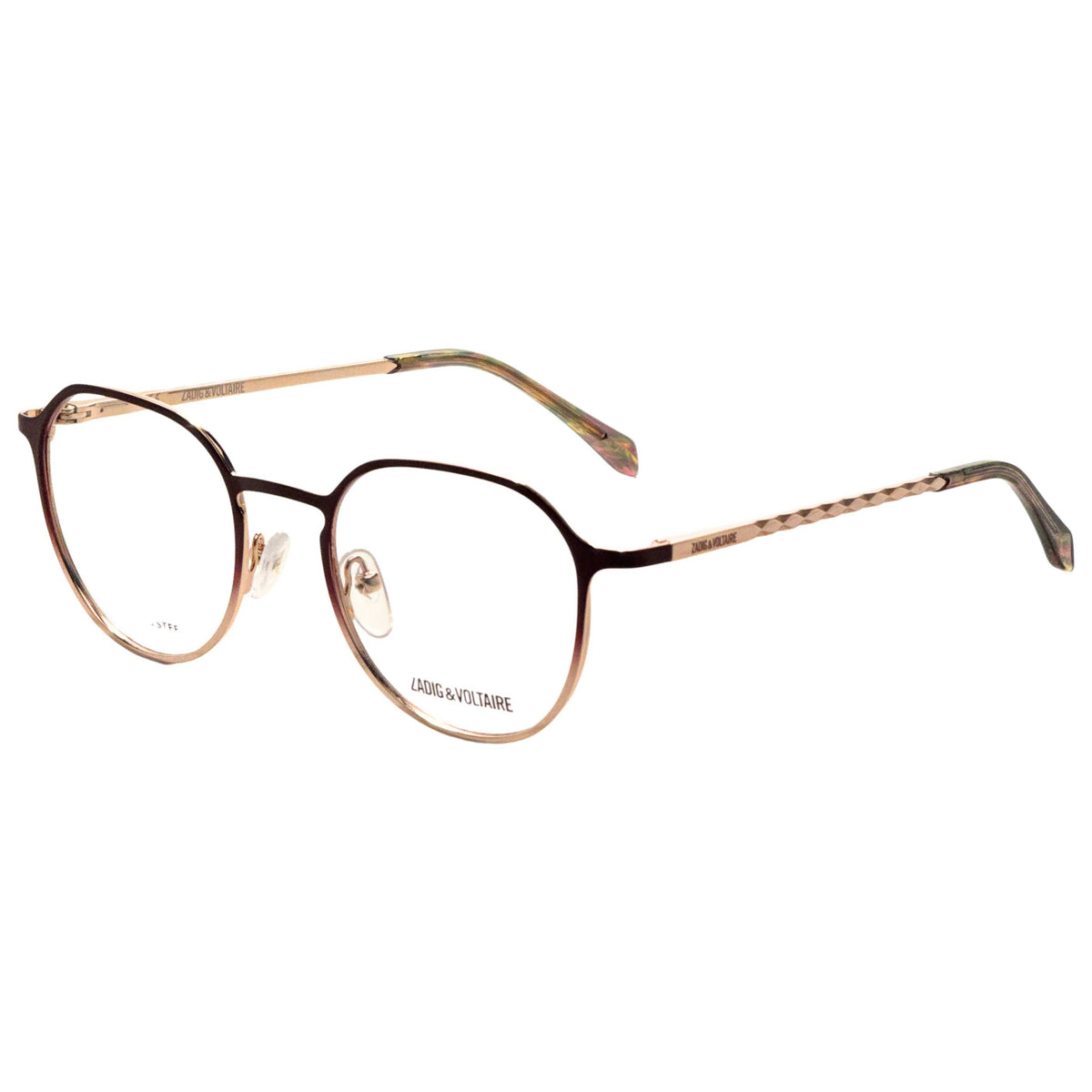 Zadig & Voltaire Women's 49 mm Rose Gold Bordeaux Eyeglasses VZV343-490K99