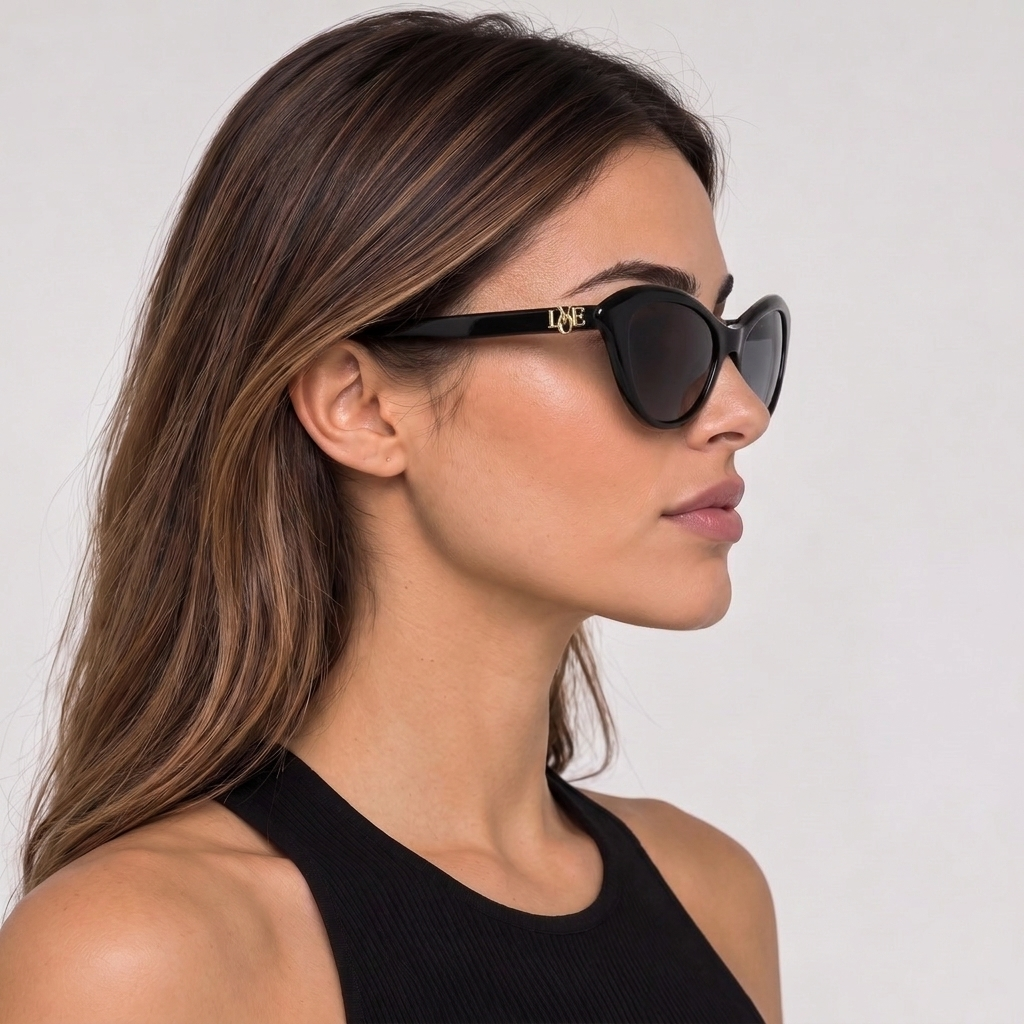 משקפי שמש Moschino דגם Love לנשים 53 מ״מ בצבע שחור